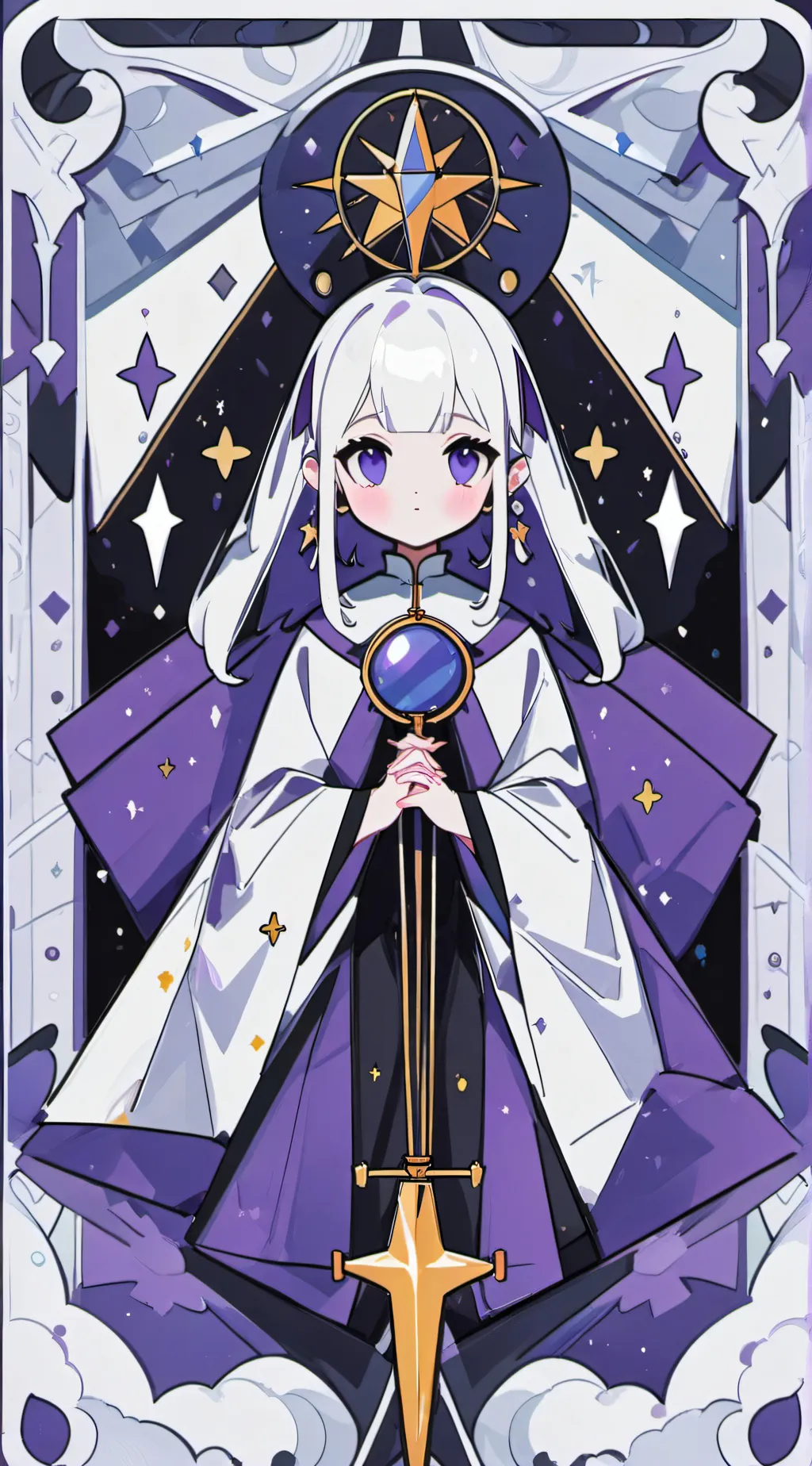 ai character: Violet background