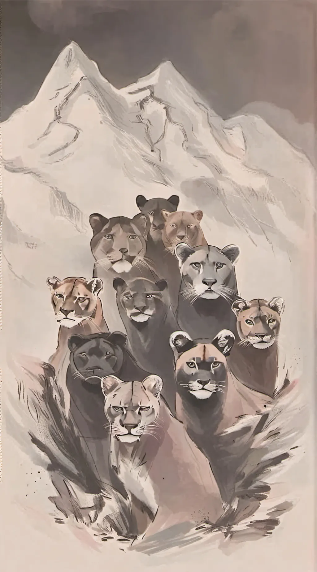 ai character: Mountain lion pack background