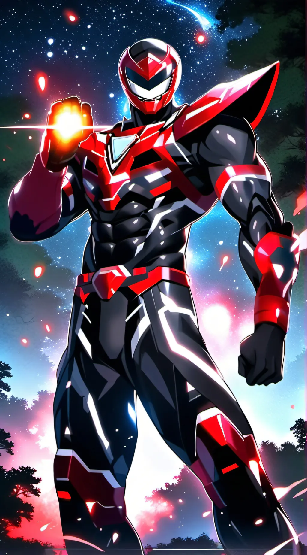 ai character: Red Saint background