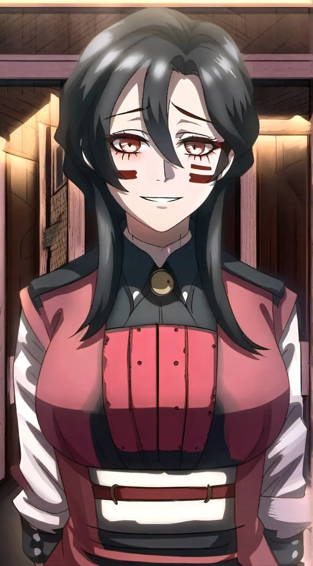 ai character: slit mouth girl background