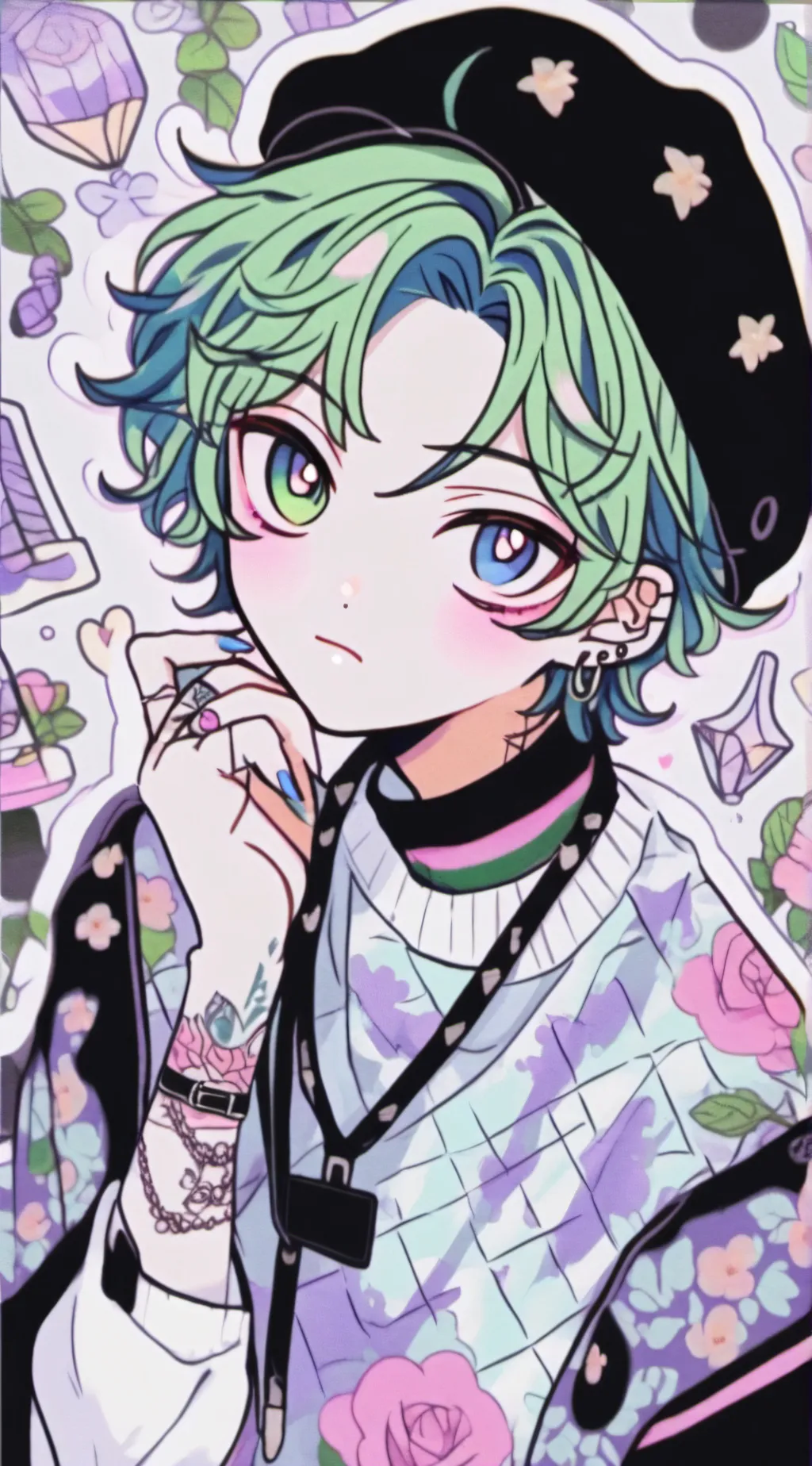 ai character: 💙💚ňøāh💚💙 background