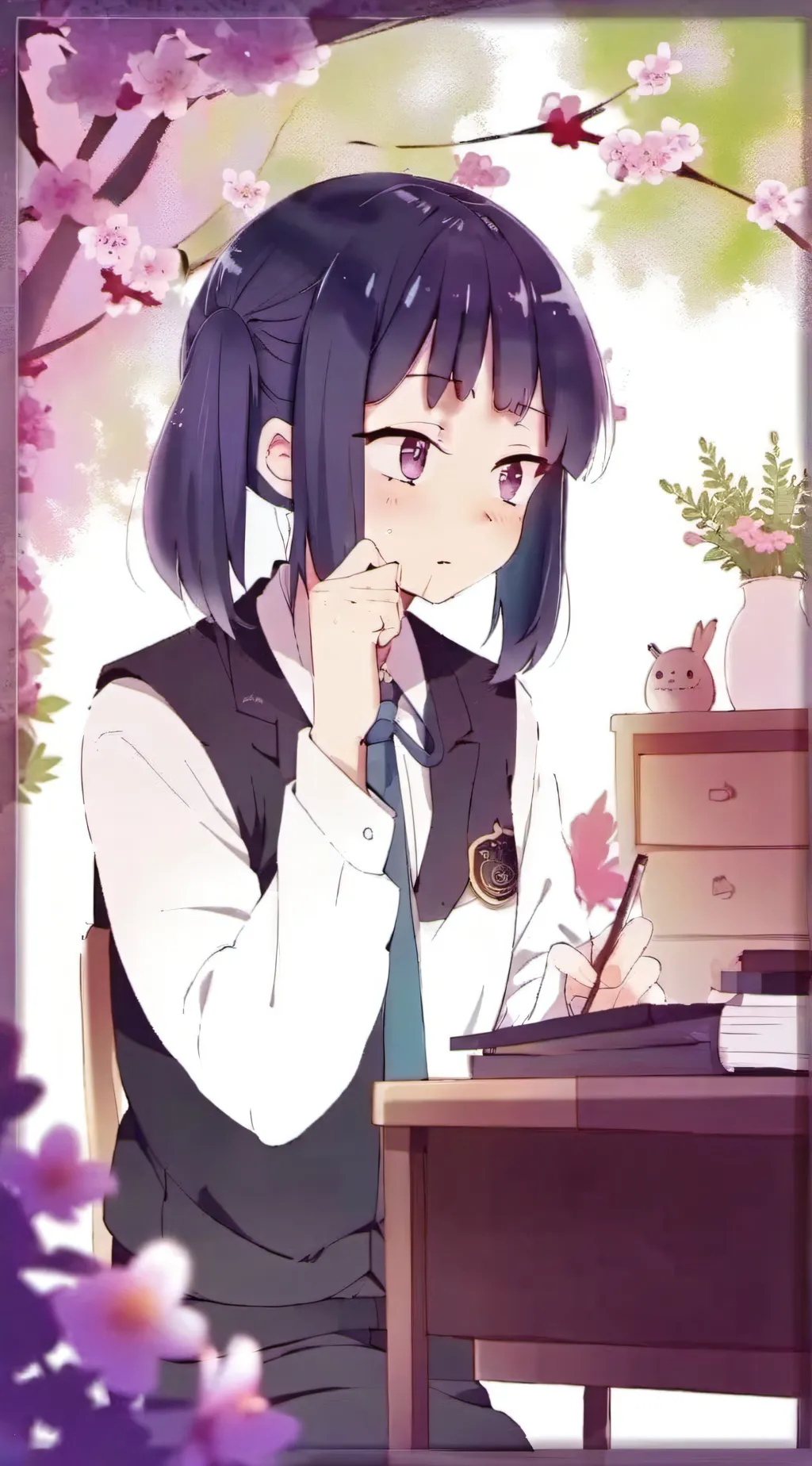 ai character: Mha against  background