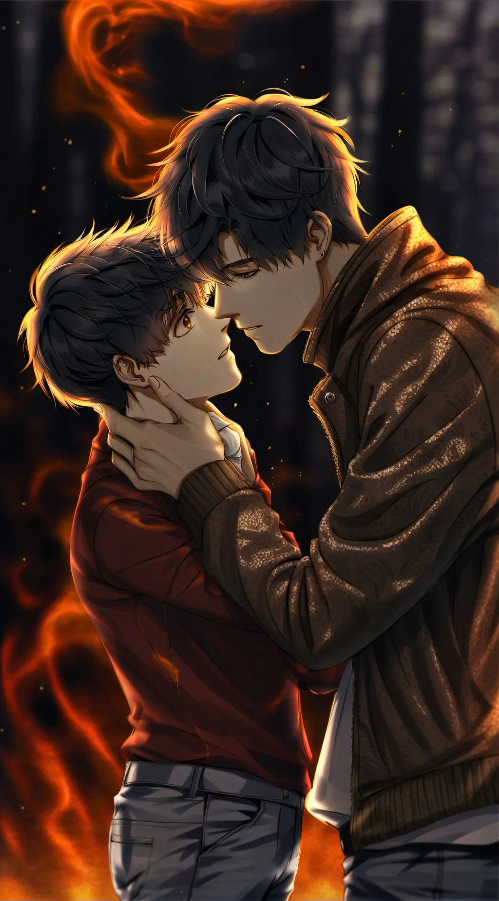 ai character: axel and Levi  background