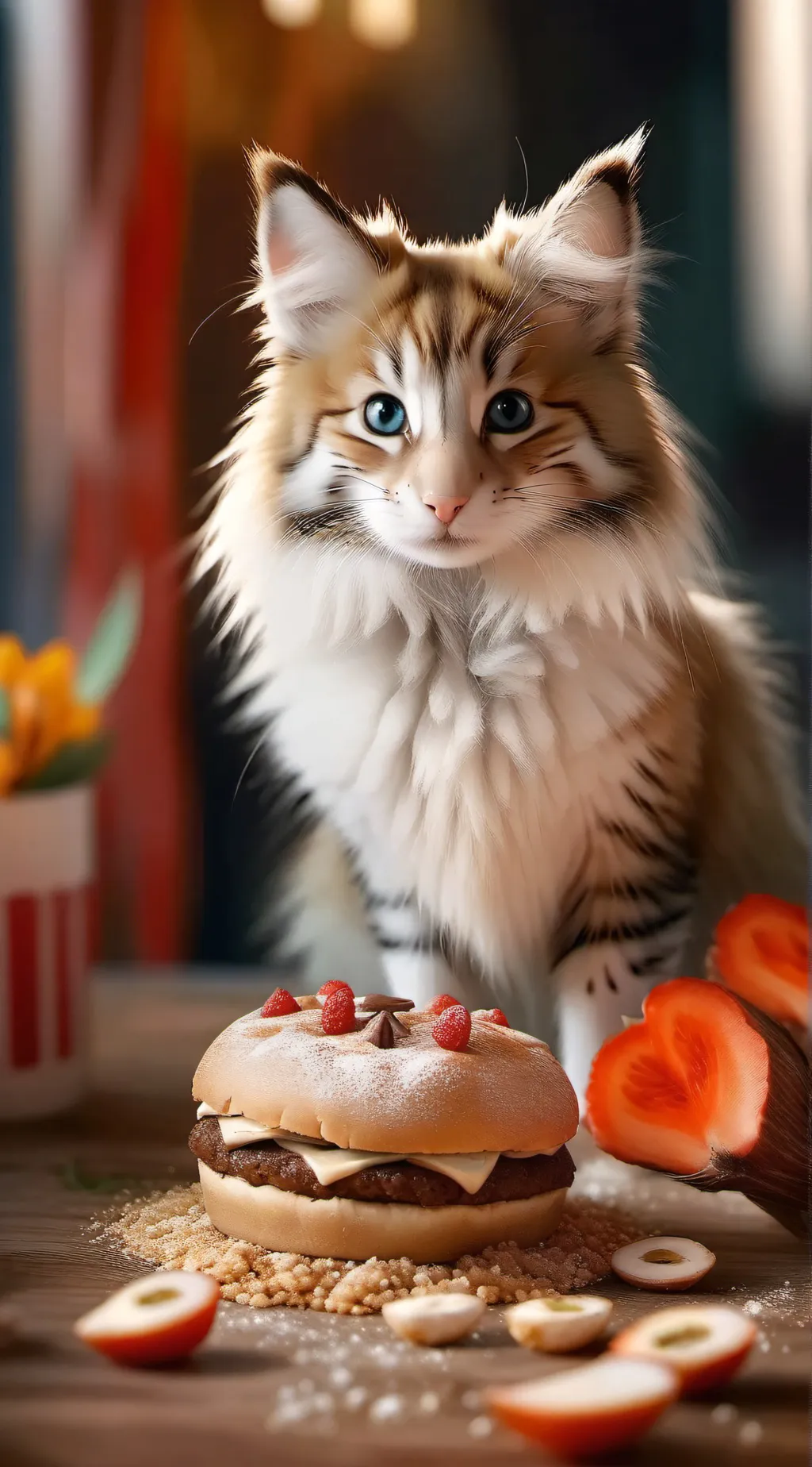 ai character: Mah kat  background