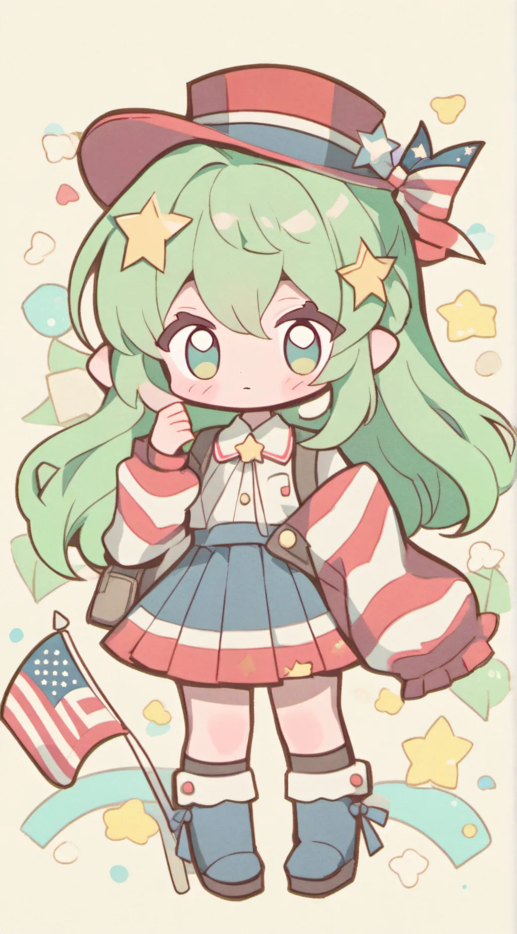 ai character: FOURTH OF JULY 🇺🇸 background