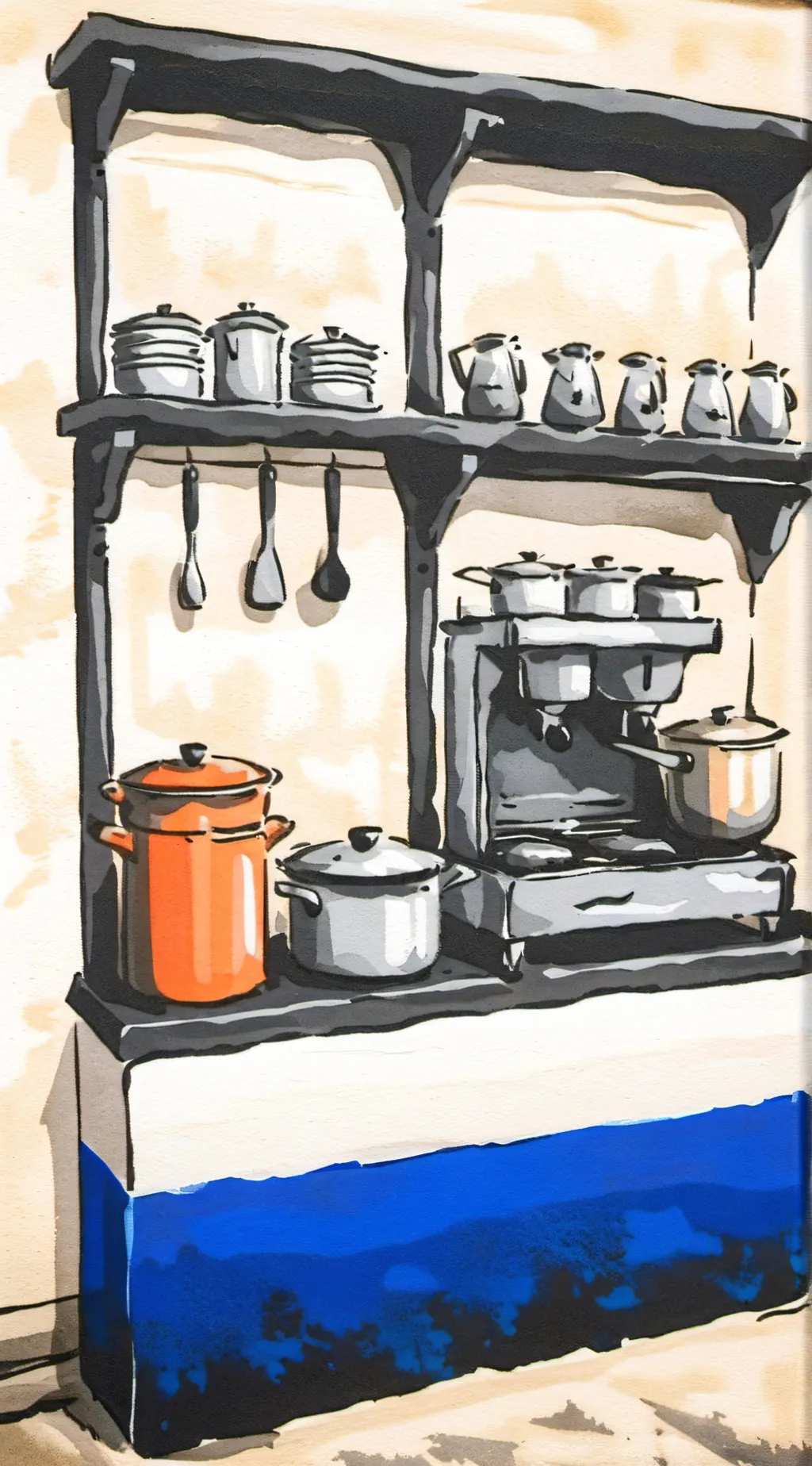 ai character: roaster kitchen background