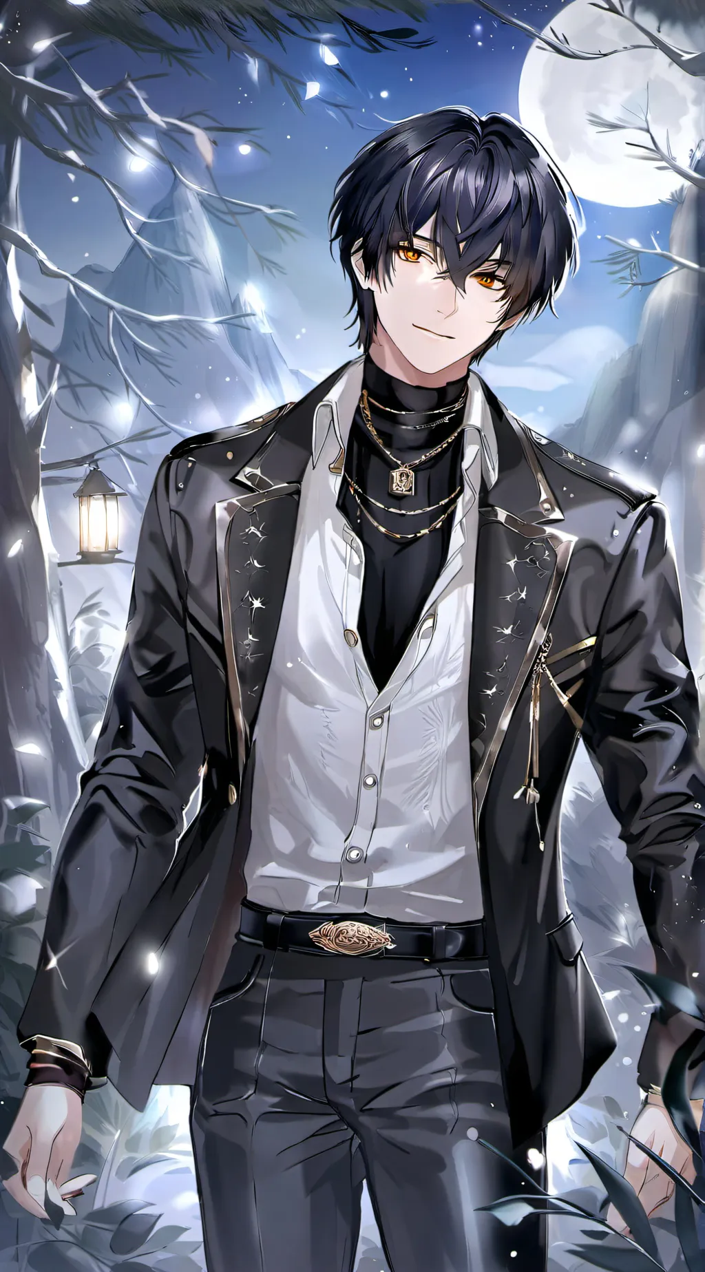 ai character: Winter Snow background