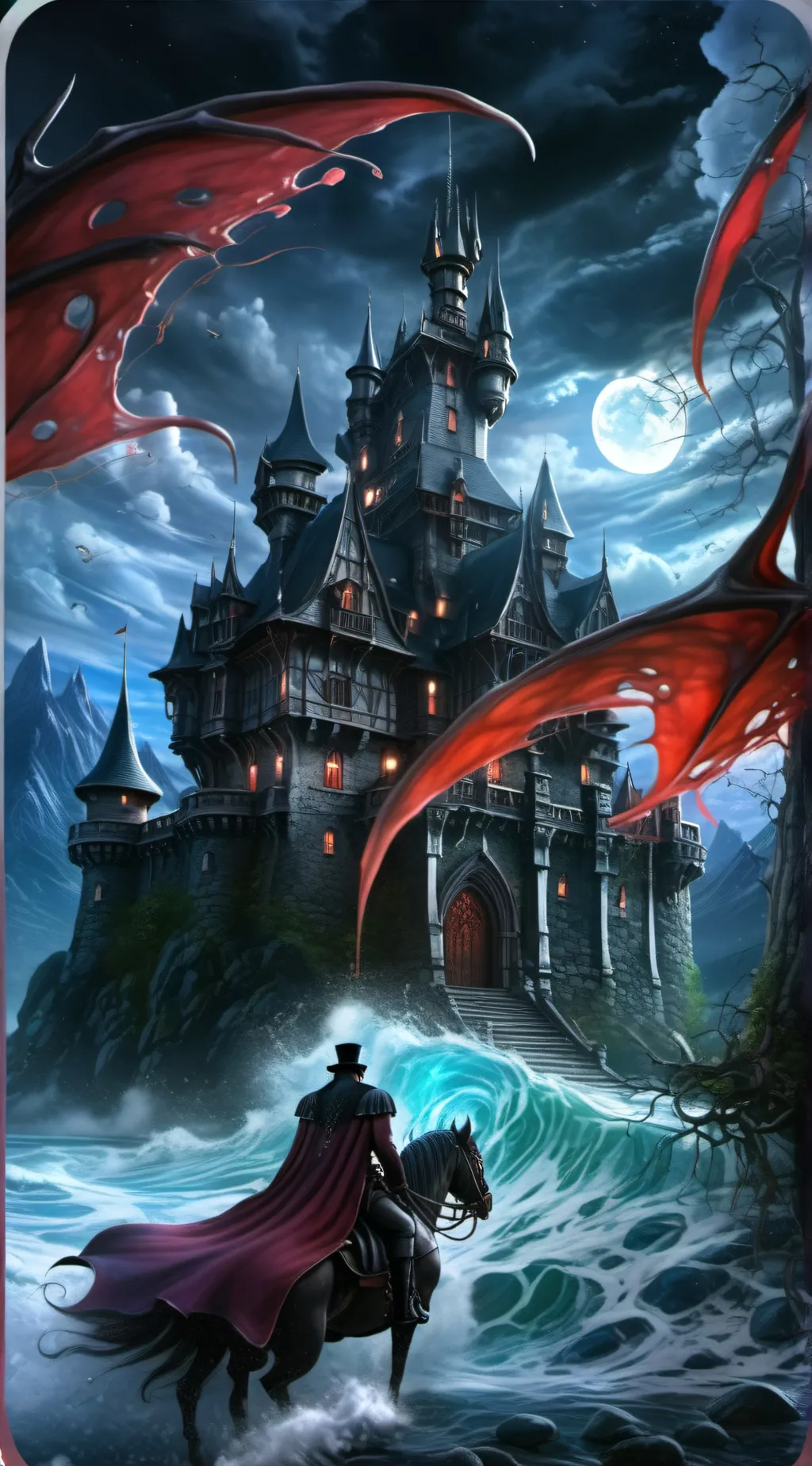 ai character: Dracula's Castle background