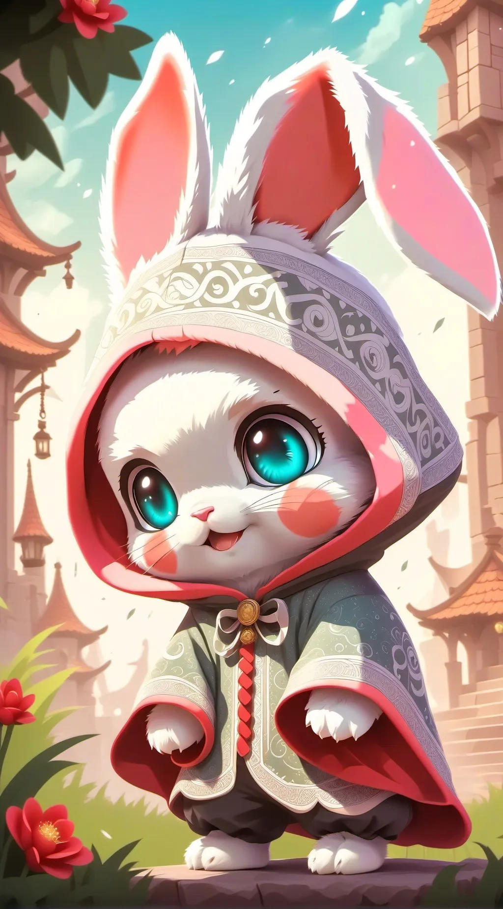 ai character:  bunny  background