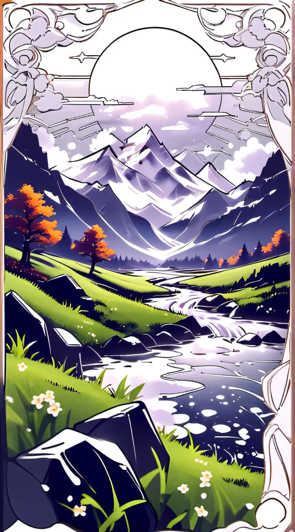 ai character: nice grass background