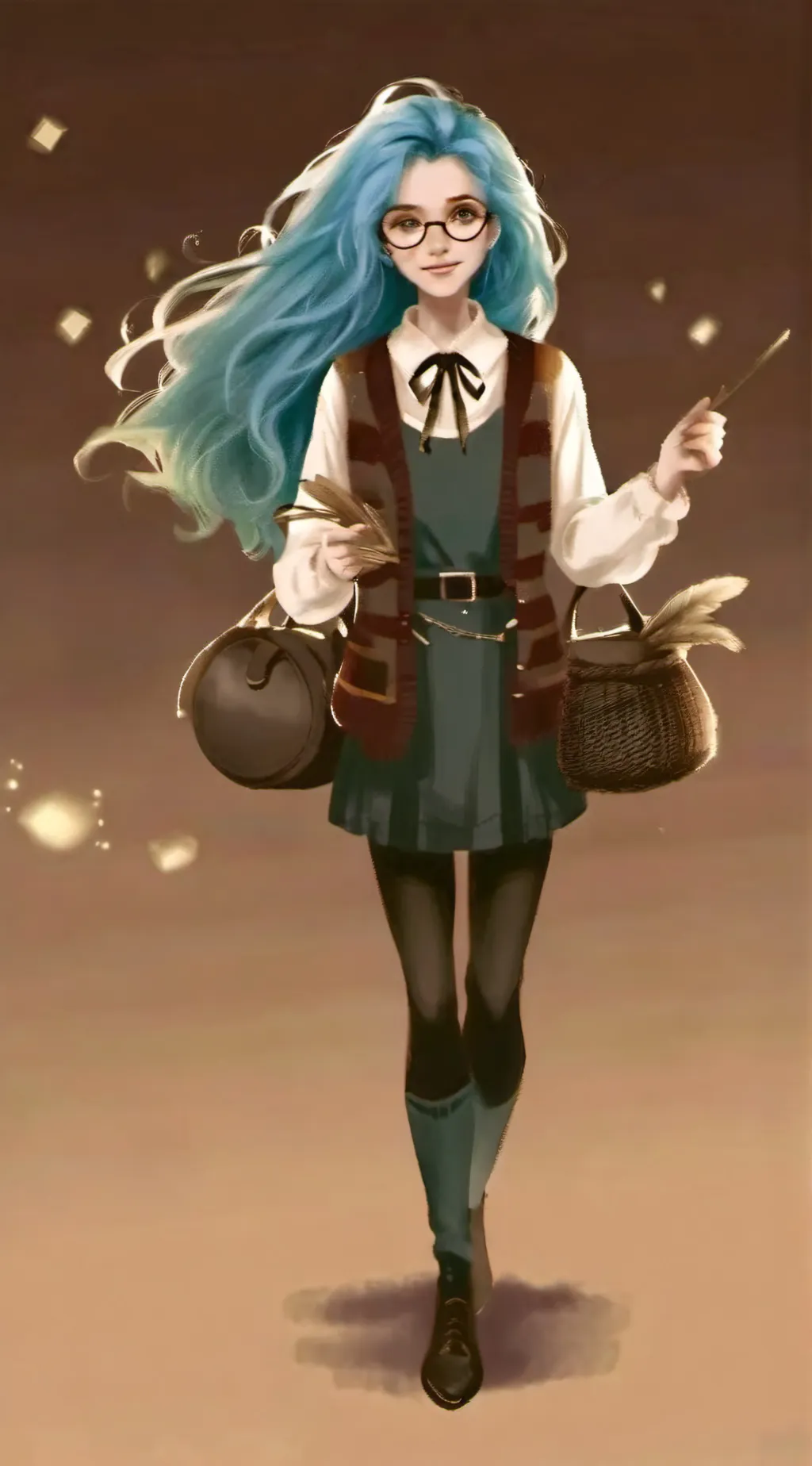 ai character: Amber background