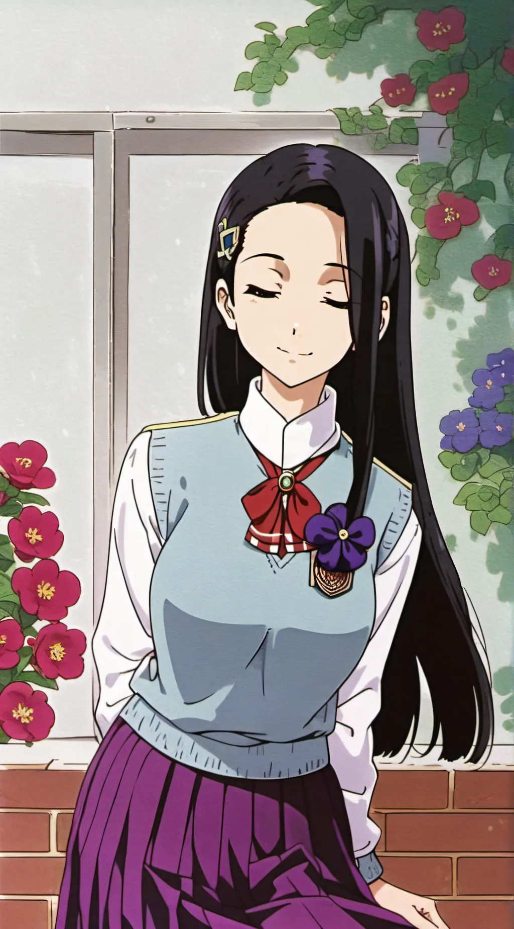 ai character: Violet background