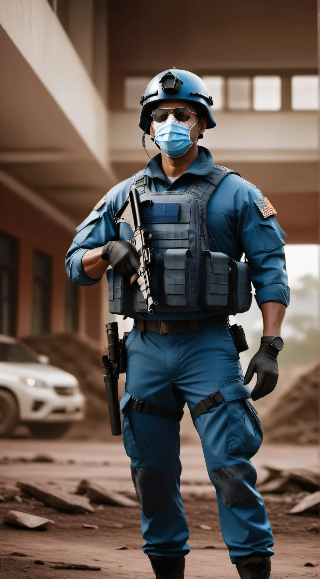 ai character: Blue country background