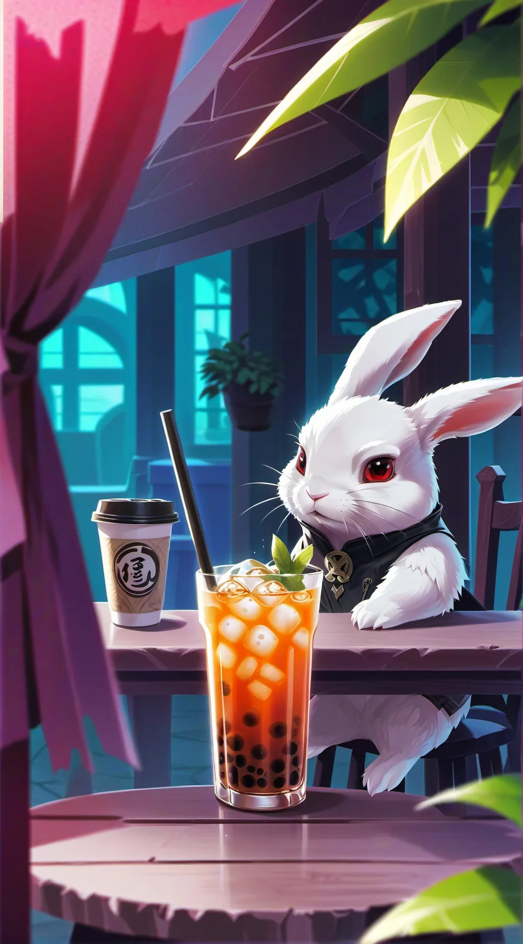 ai character: Boba day background