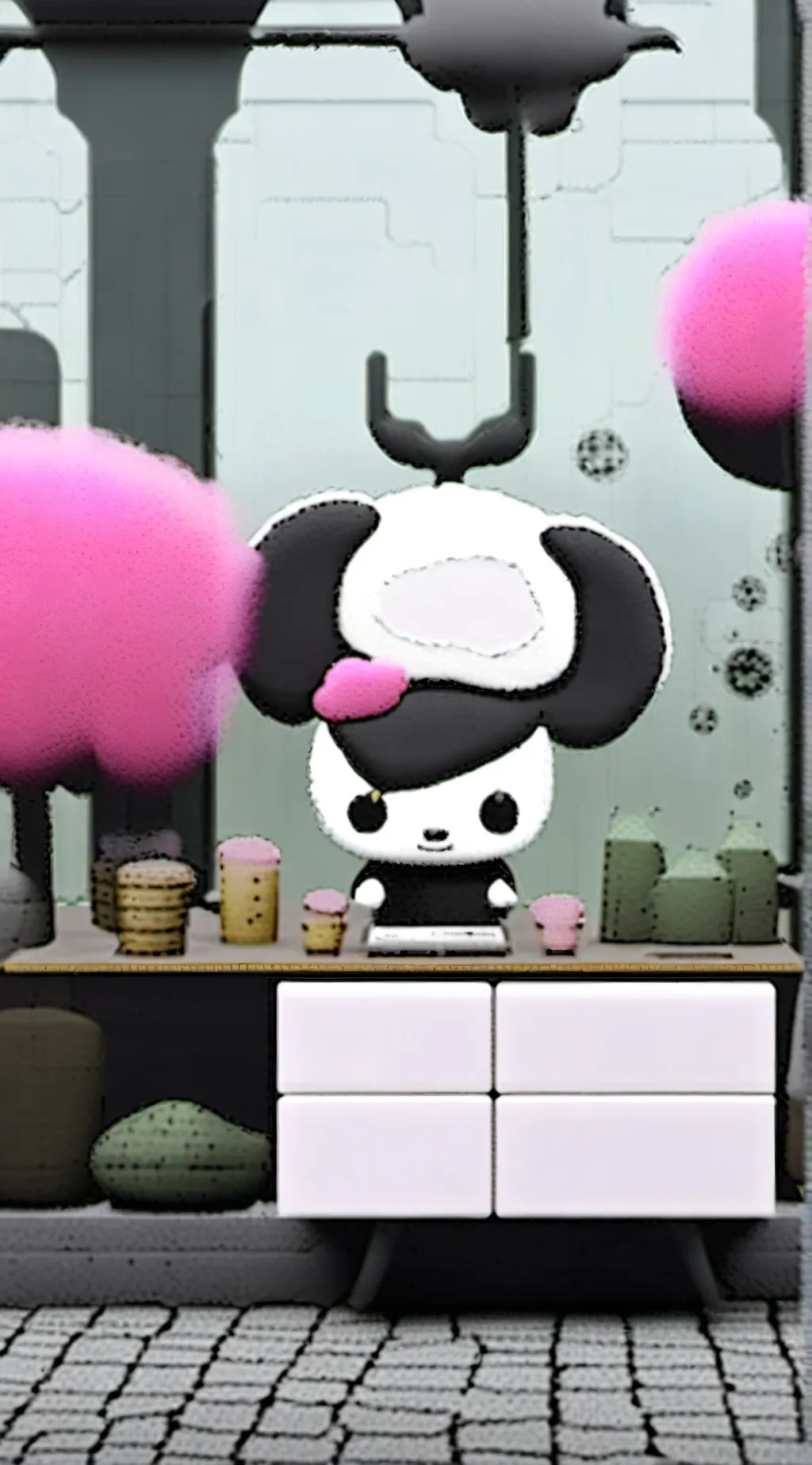 ai character: family of cats background