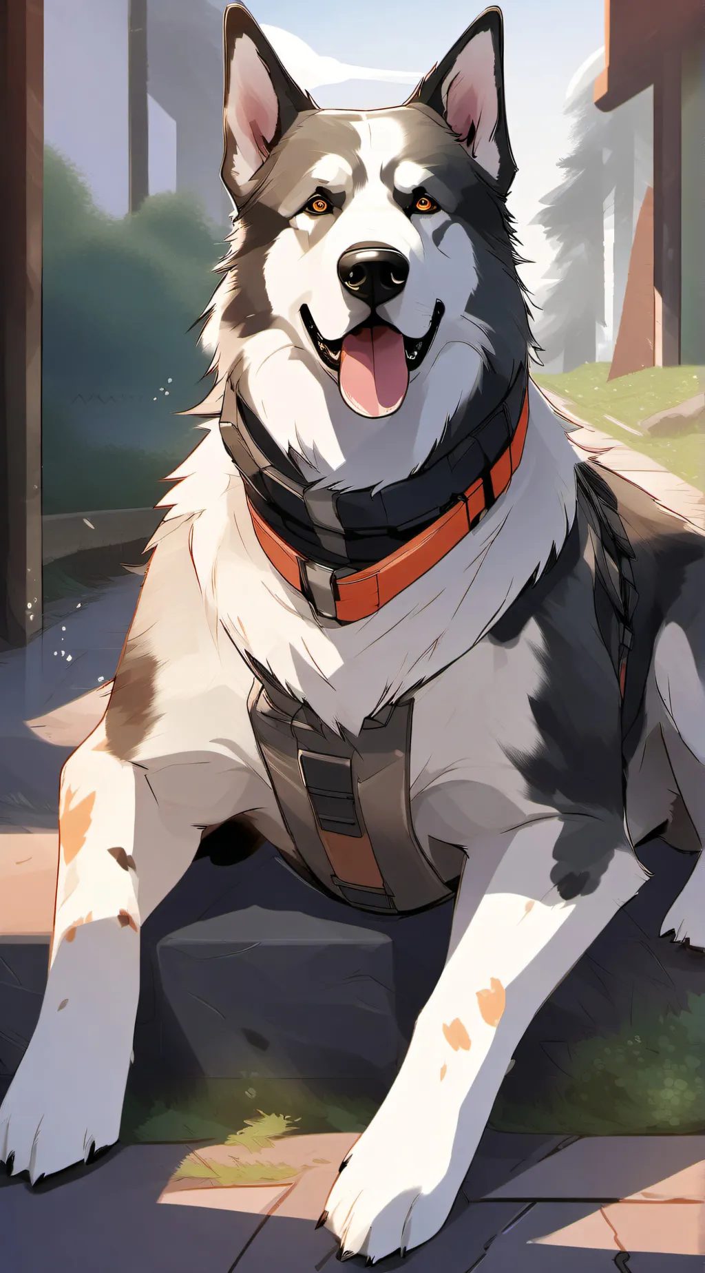 ai character: red  background