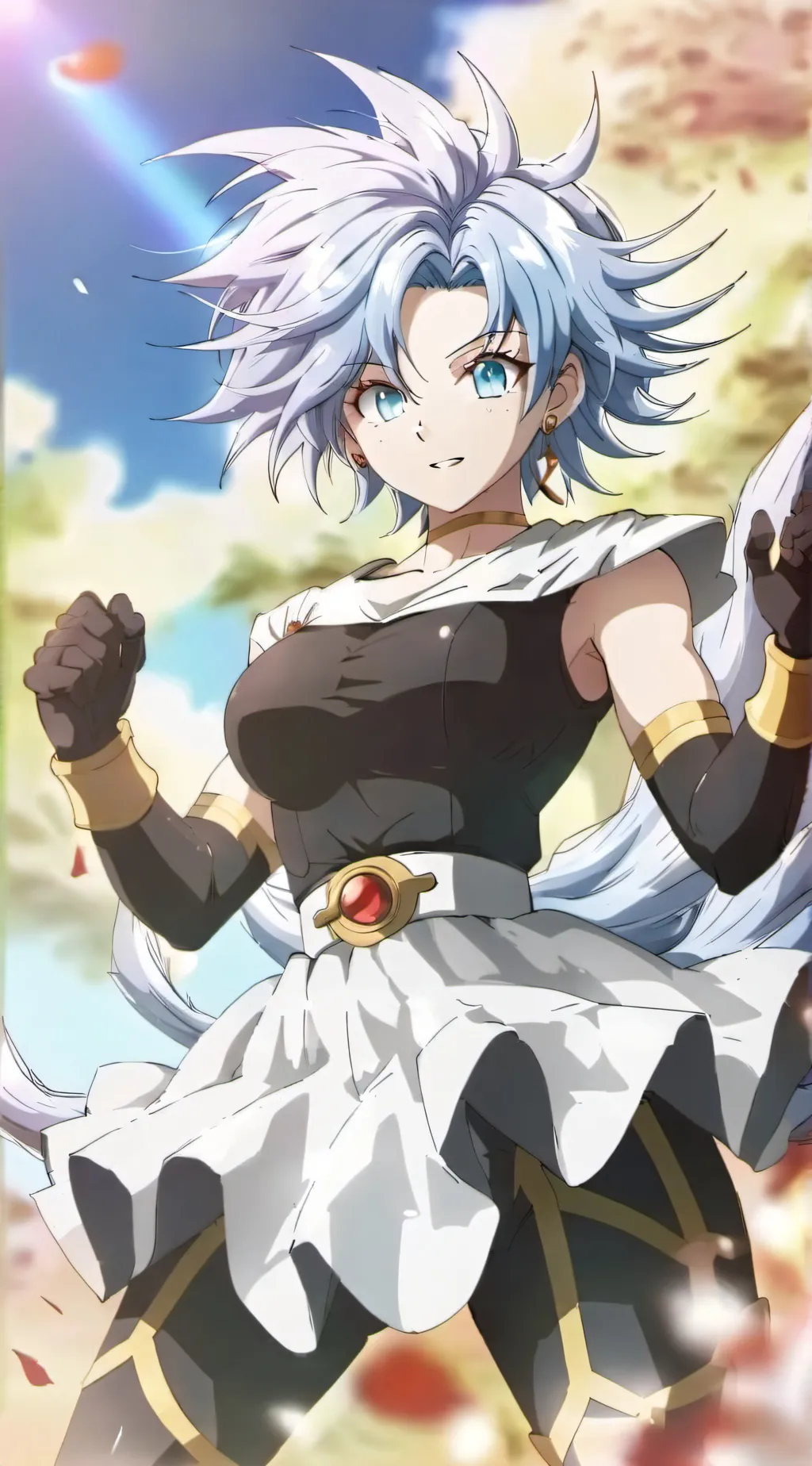 ai character: goku but a girl background