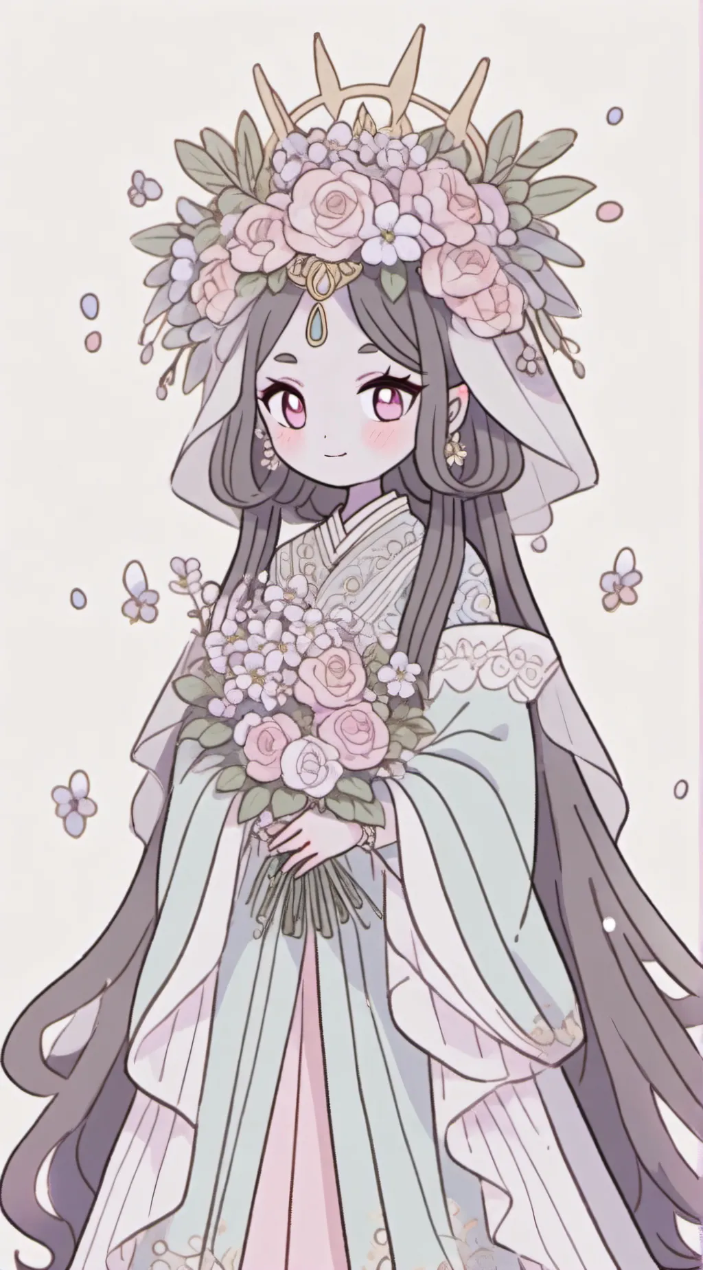 ai character: flowers  background