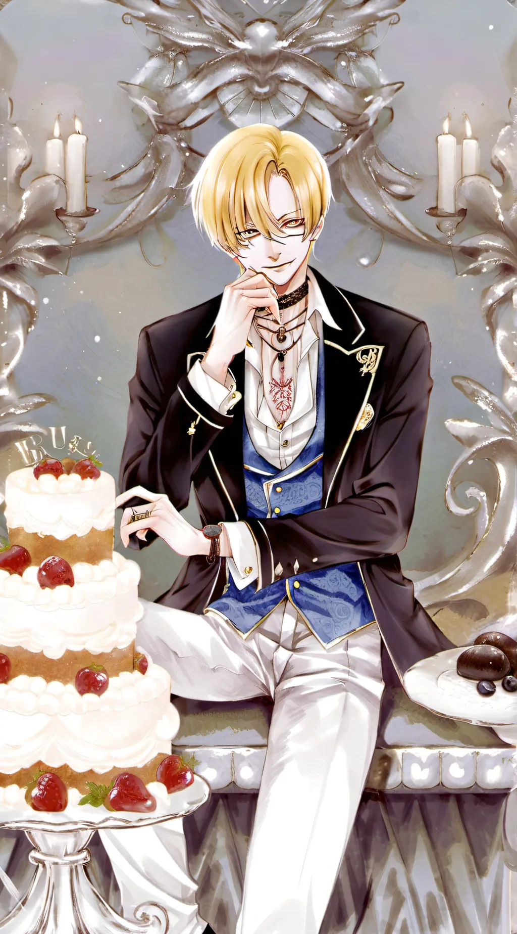 ai character: Whole cake island  background