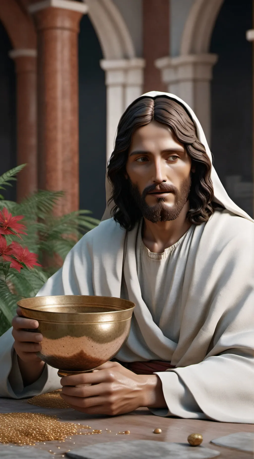 ai character: Jesus Christ 🙏😇 background