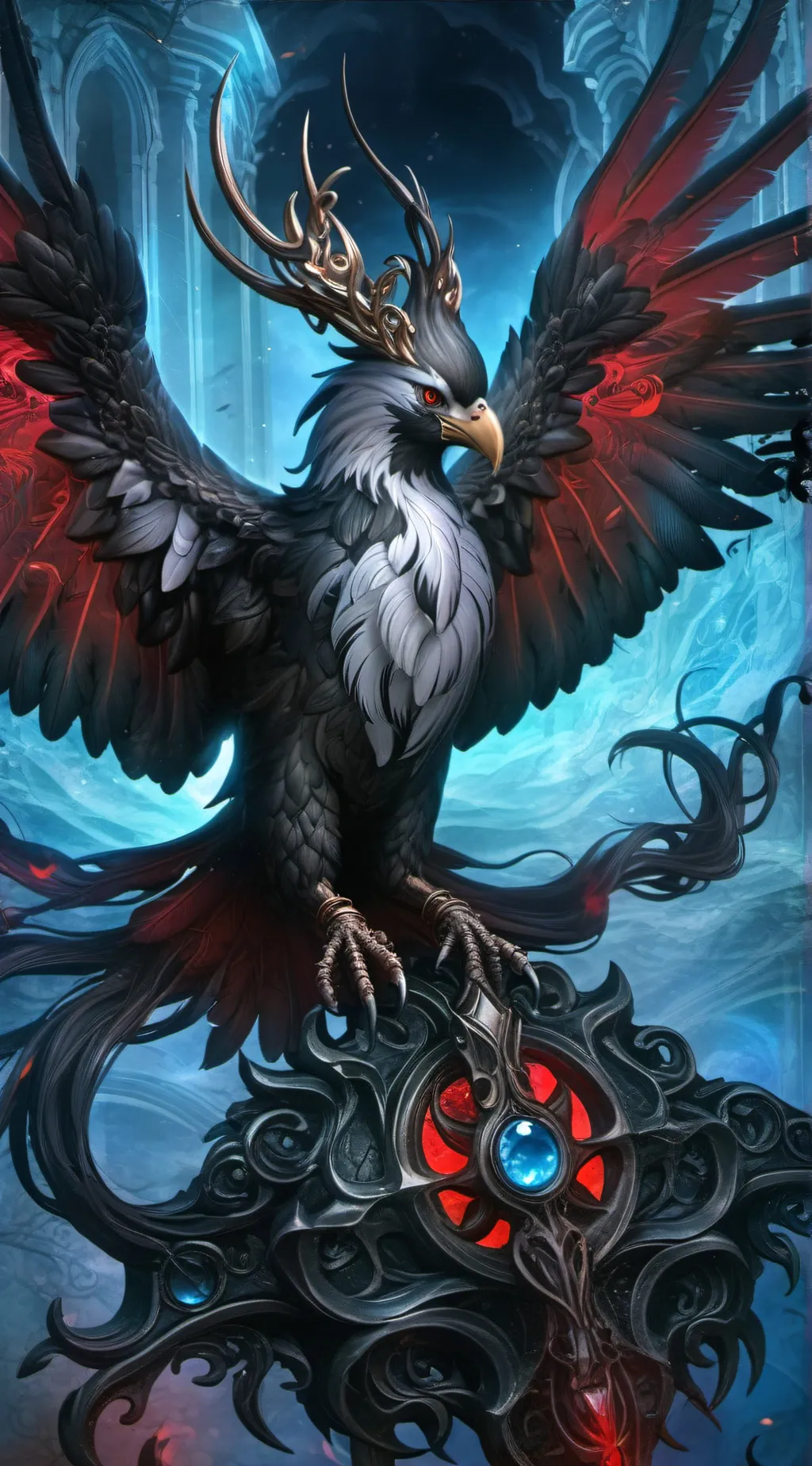ai character: Red Phoenix  background