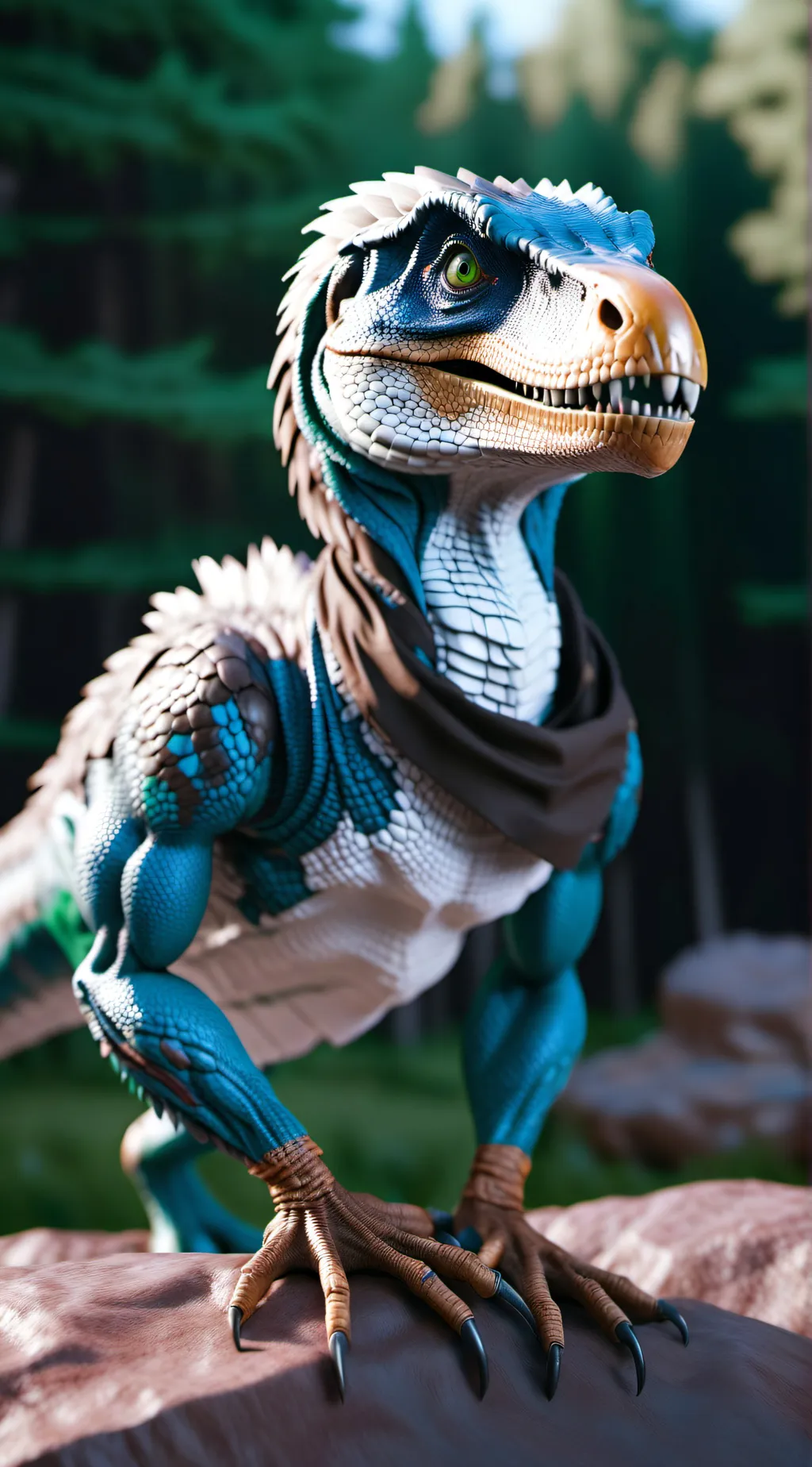 ai character: velociraptor  background