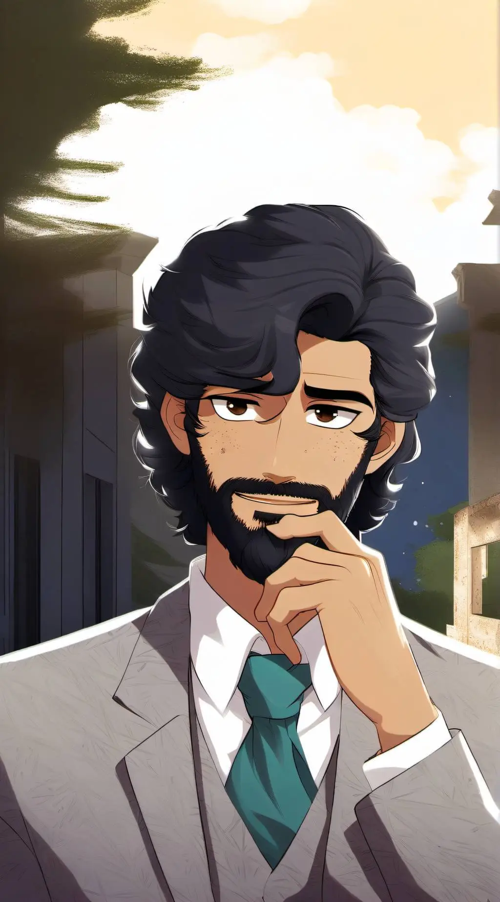 ai character: Mustafa Aarab background