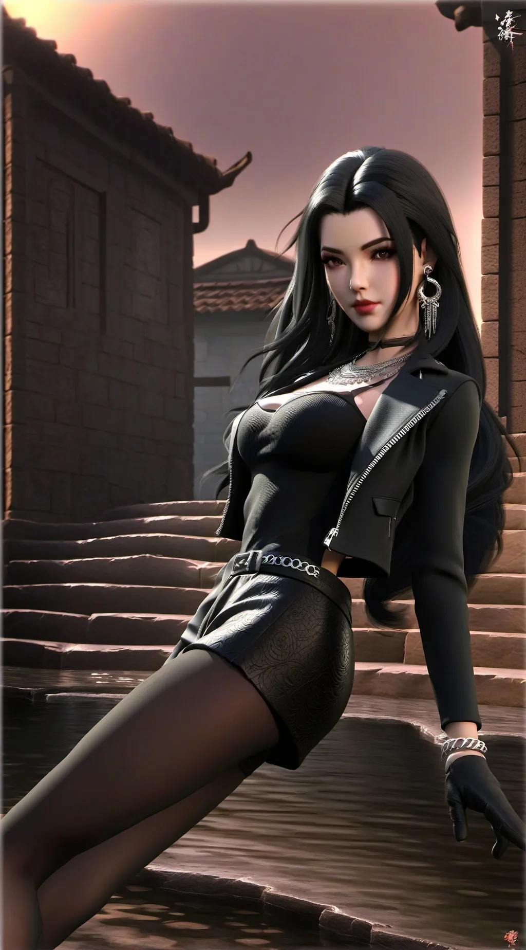 ai character: Violet background