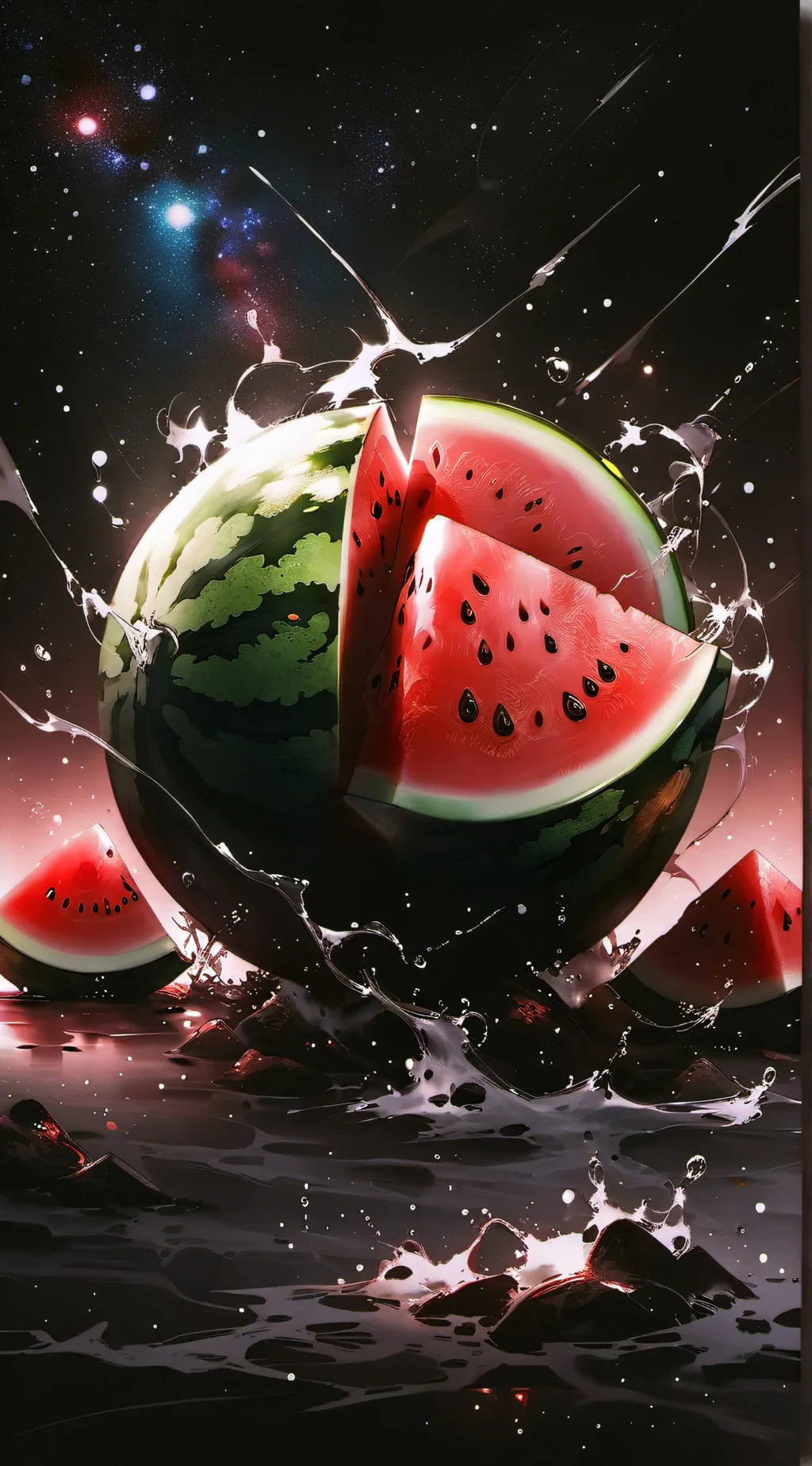 ai character: Watermelon background