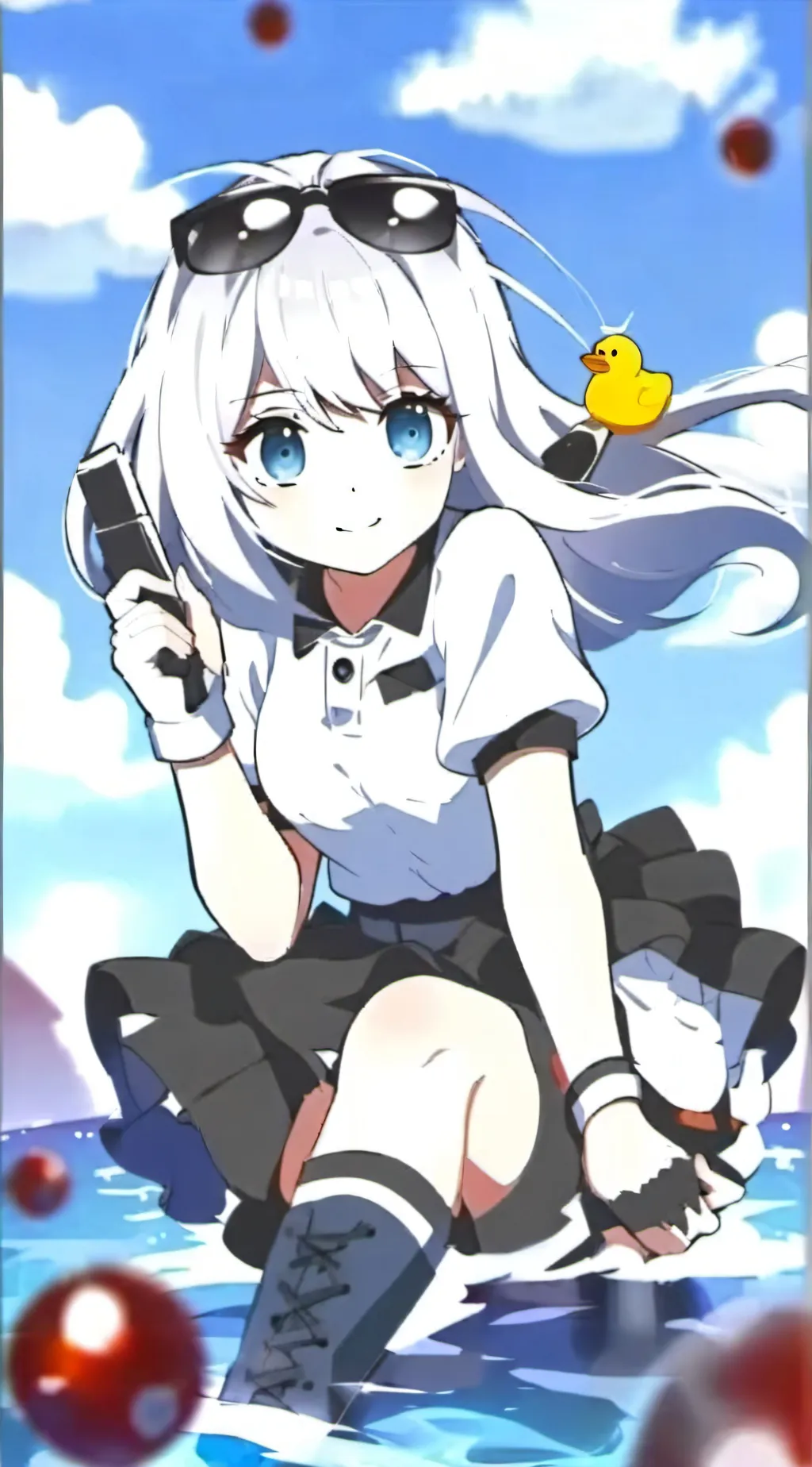 ai character: Bubble with AK-47 background