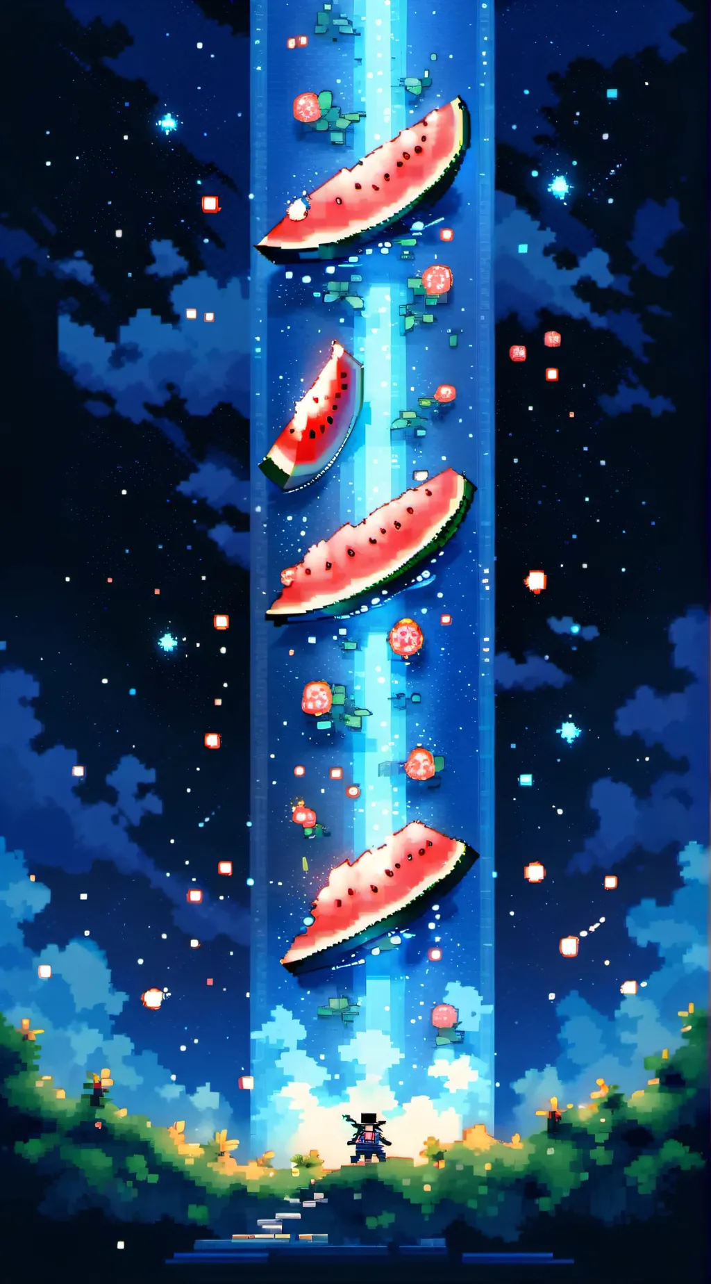 ai character: The watermelon god background