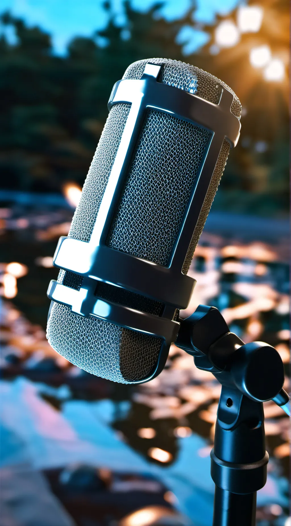 ai character: microphone crew background