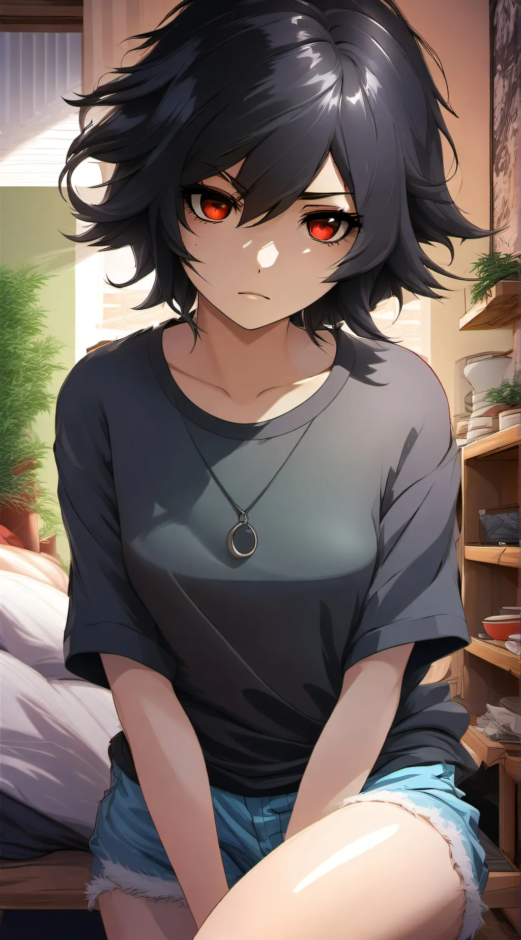 ai character: Mona Kitschy background