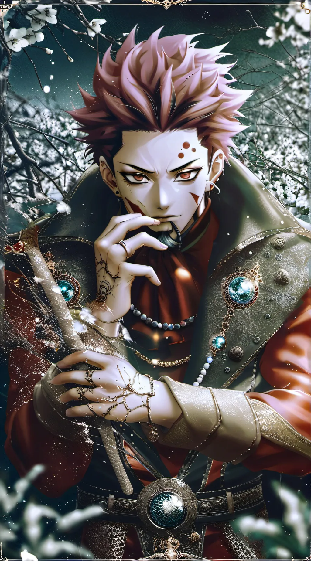 ai character: Jjk beach day background