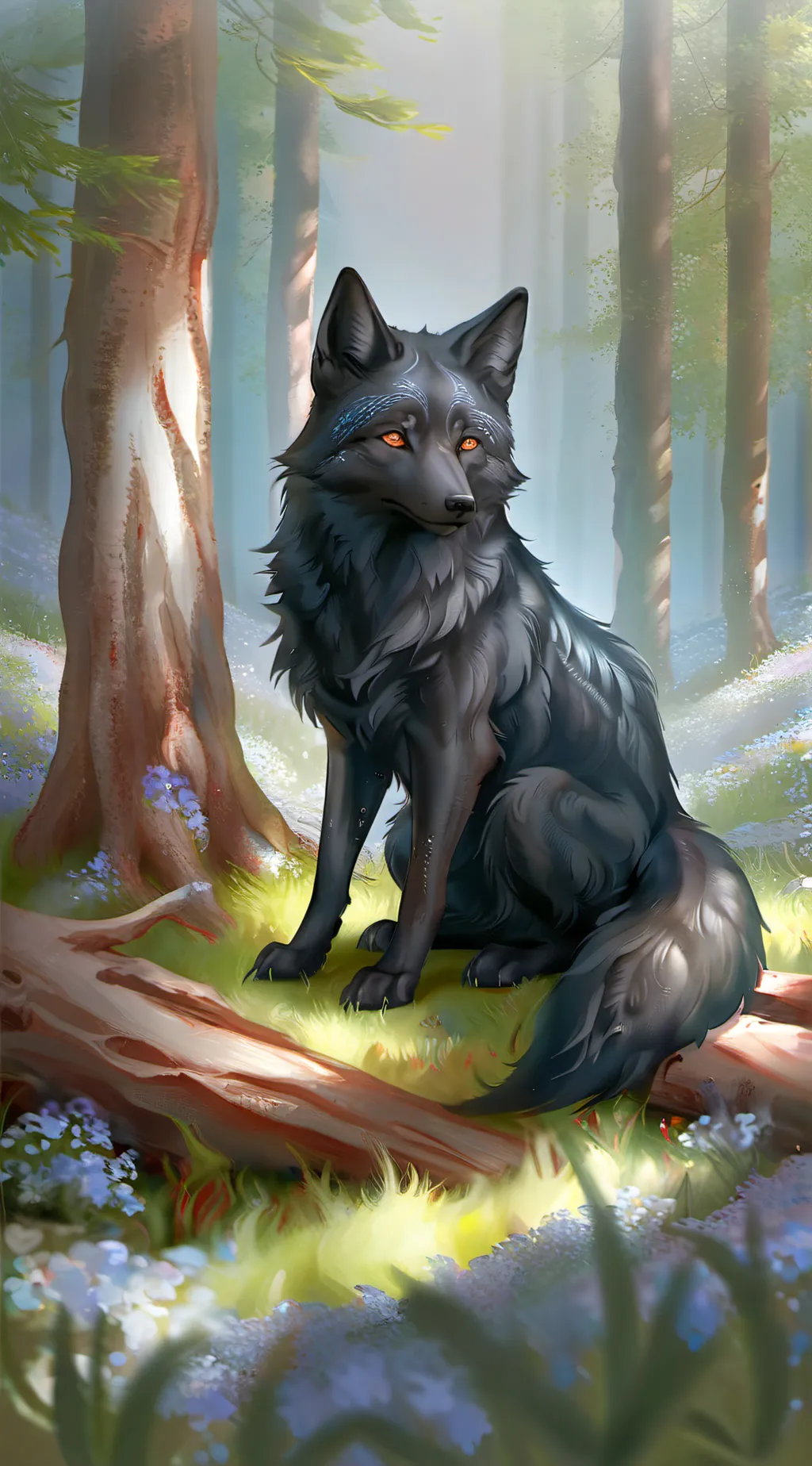 ai character: Silver fox background