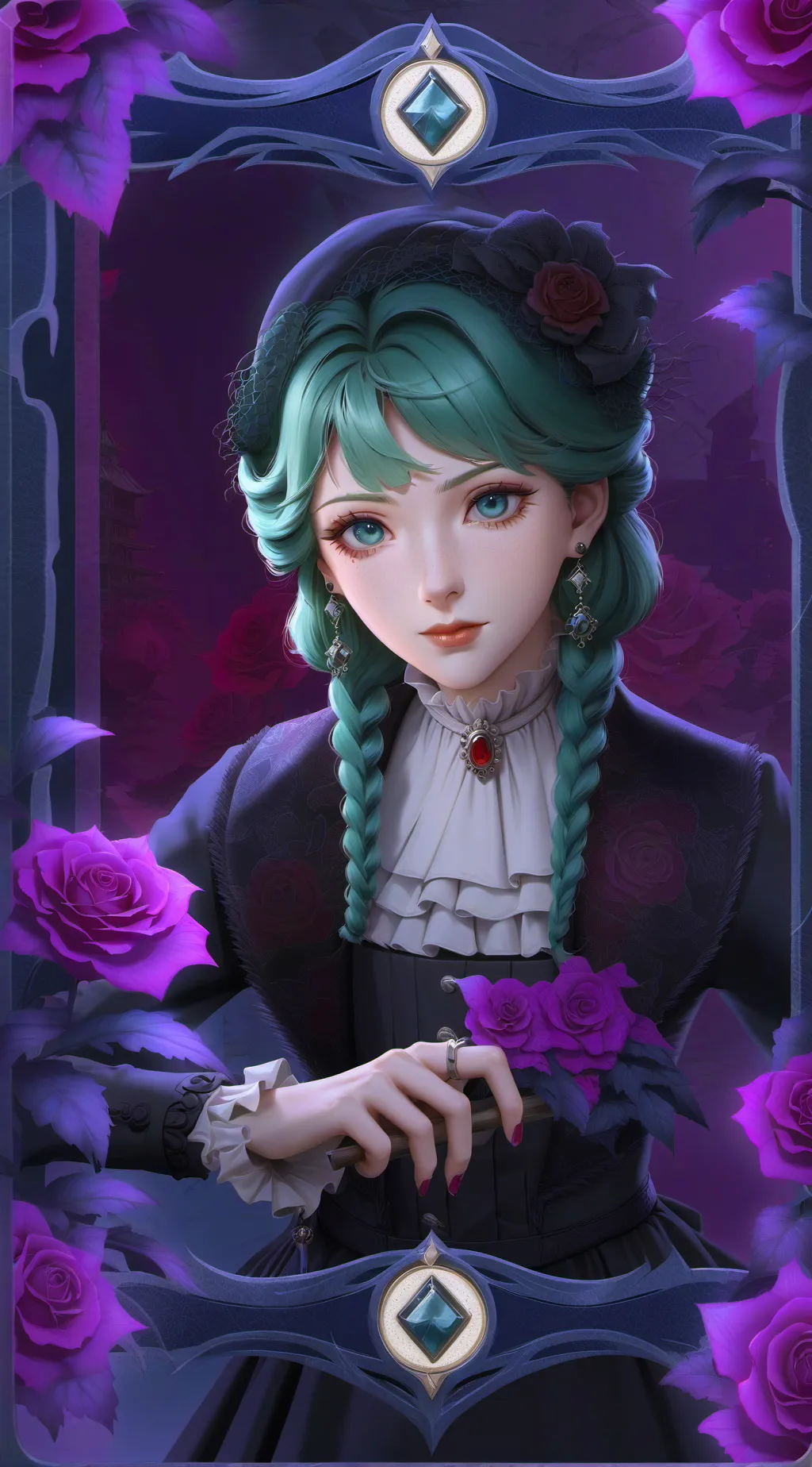 ai character: Amethyst R. background