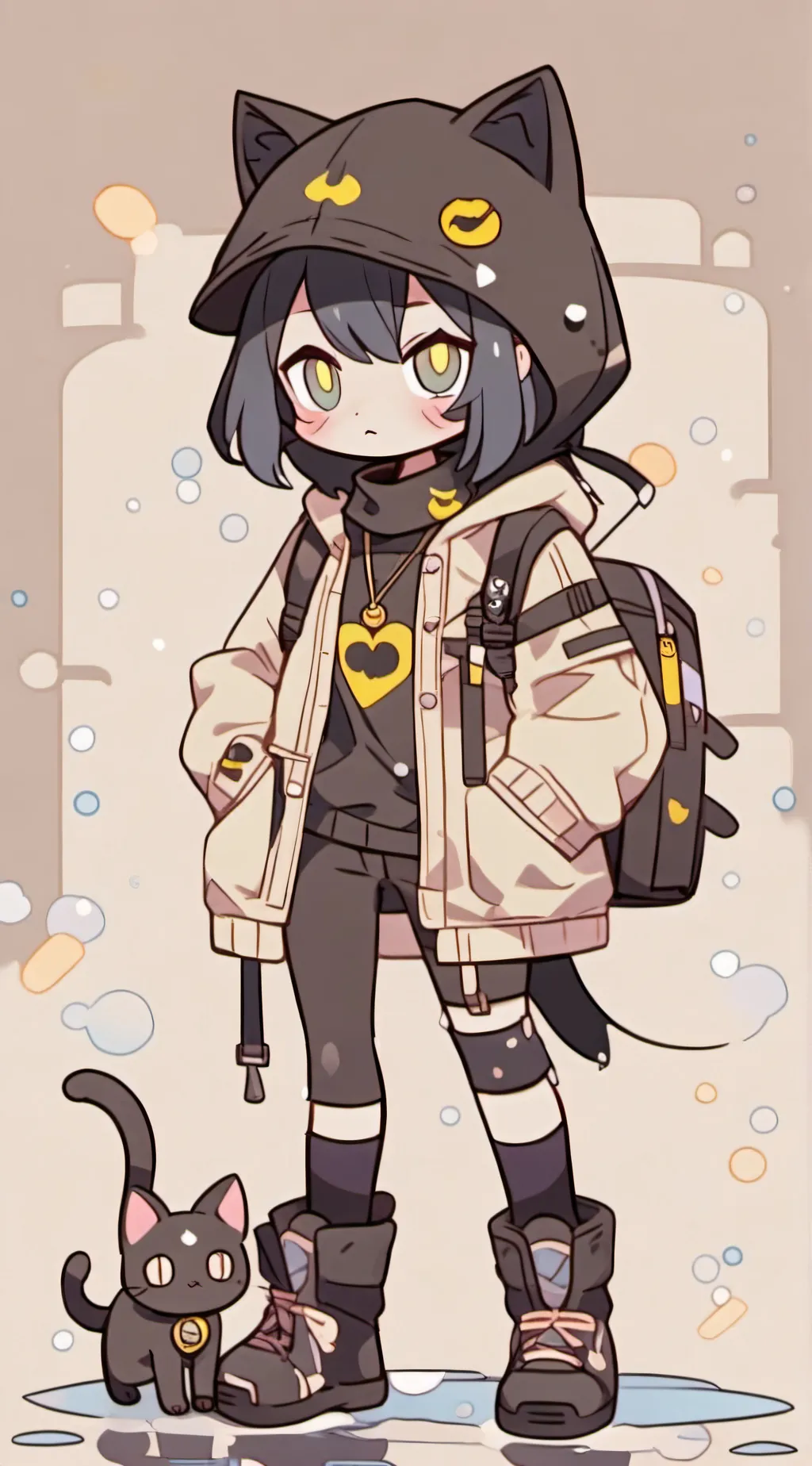 ai character: Midnight🍄🐈‍⬛ background