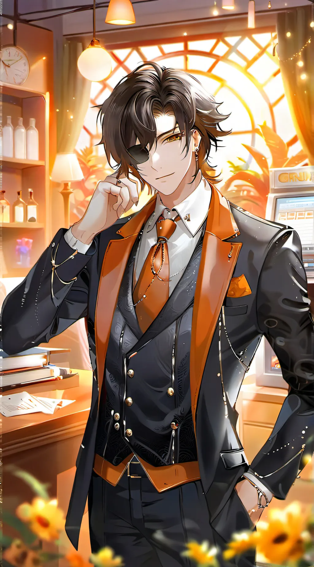 ai character: Sun/FnaF background