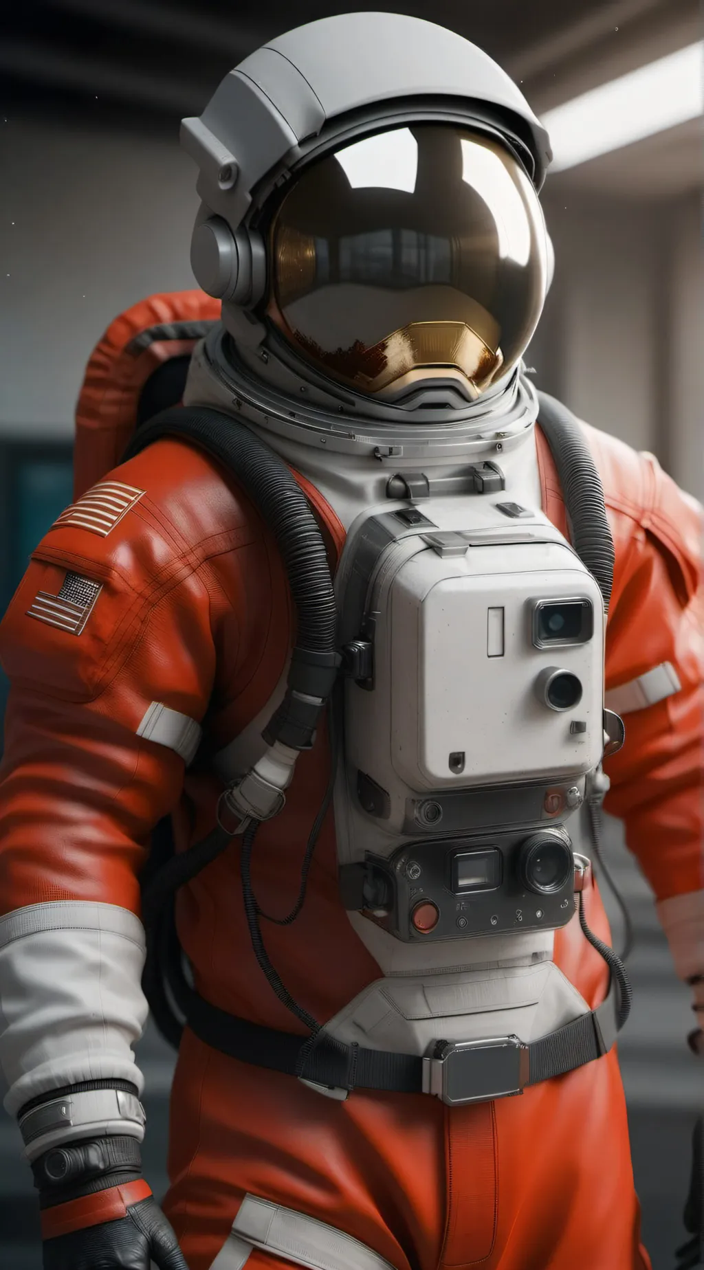 ai character: Among us red background