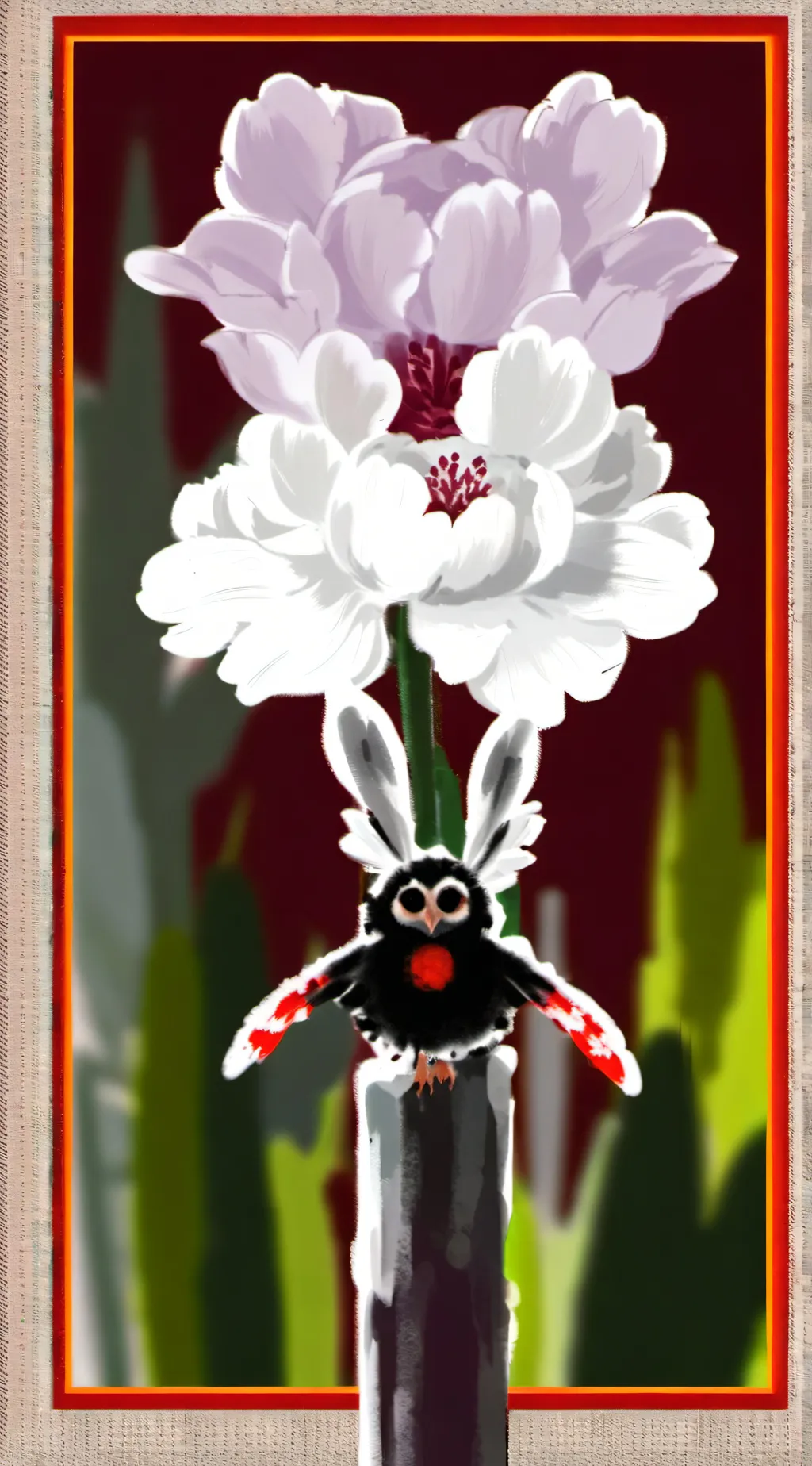 ai character: Null & baldloon background