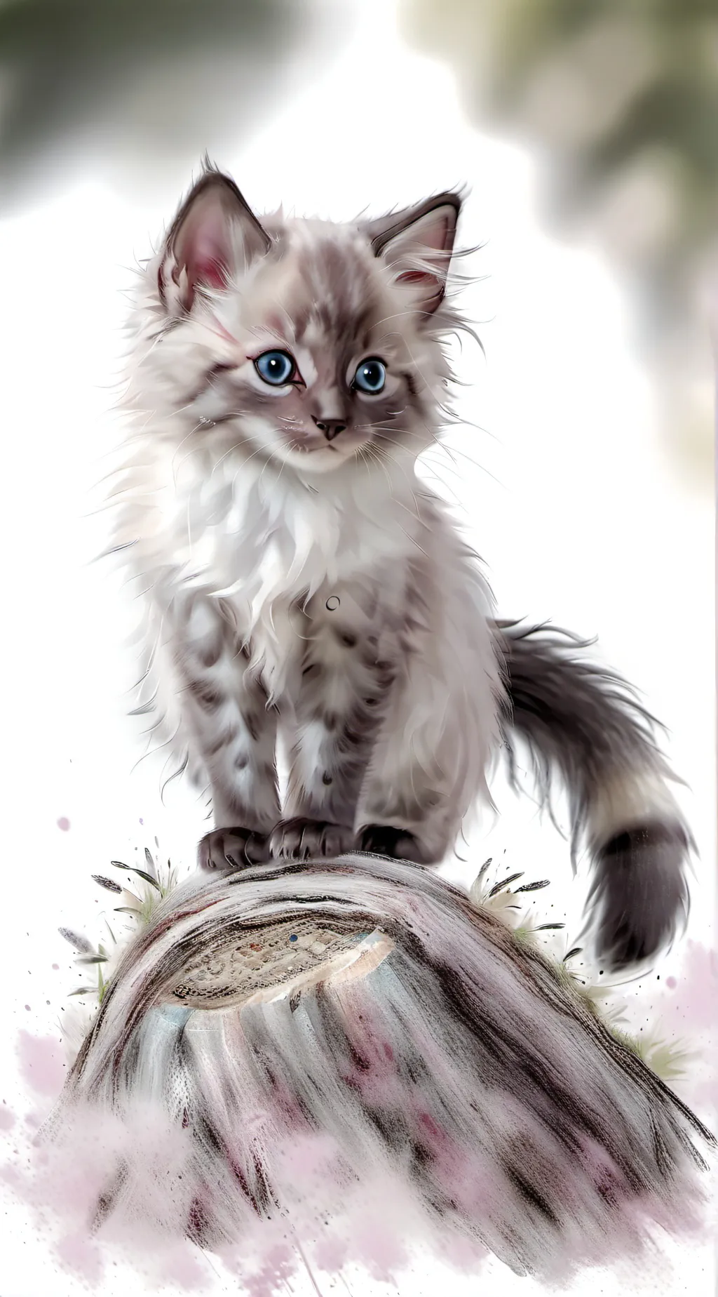 ai character: forest kitten background