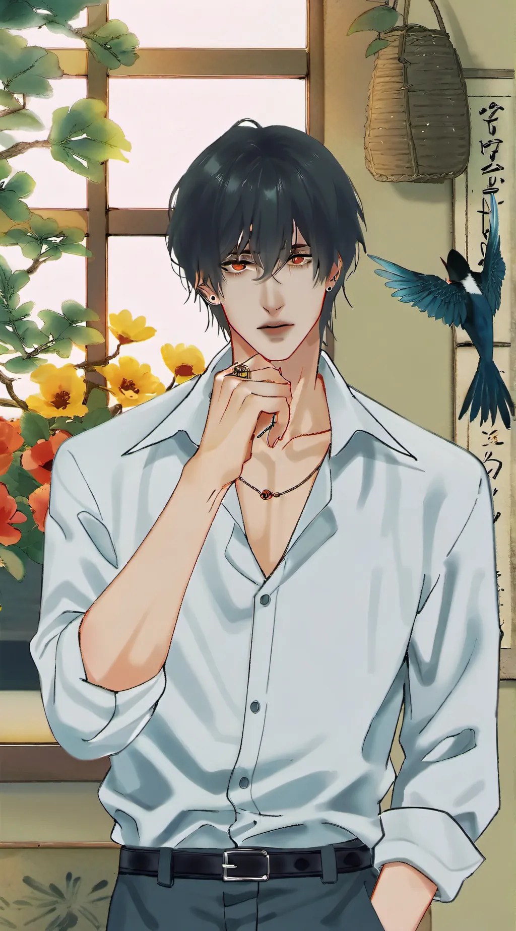 ai character: Ashton  background