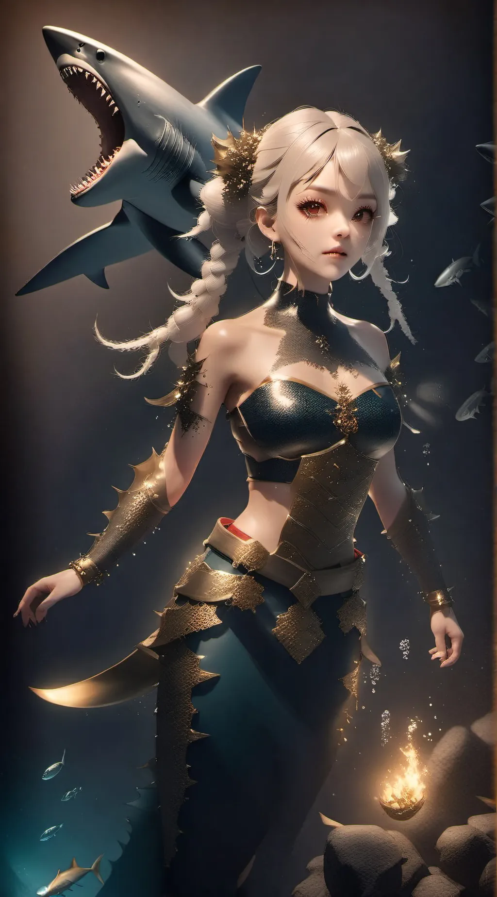 ai character: Aquamarine background