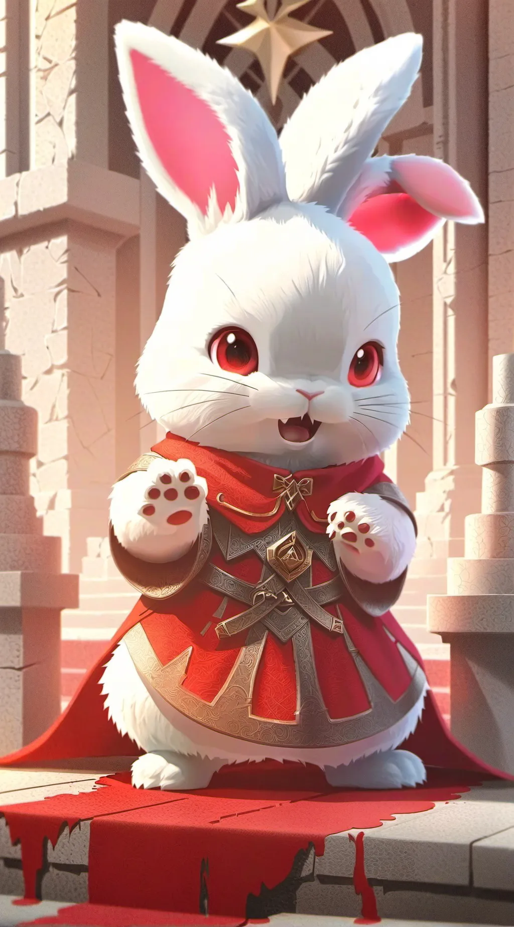 ai character: cutest bunny in  background