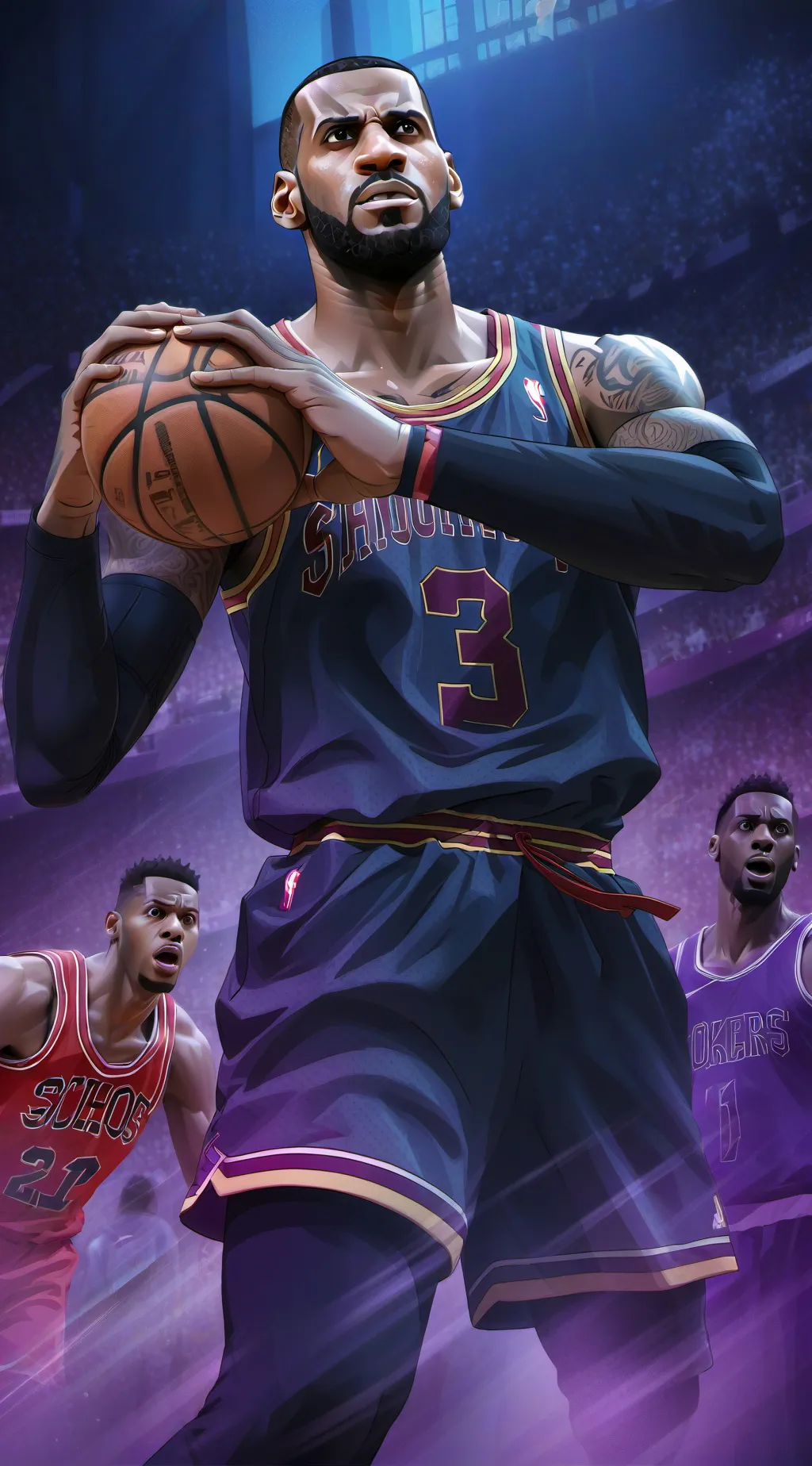 ai character: LEBRON JAMES!!! background