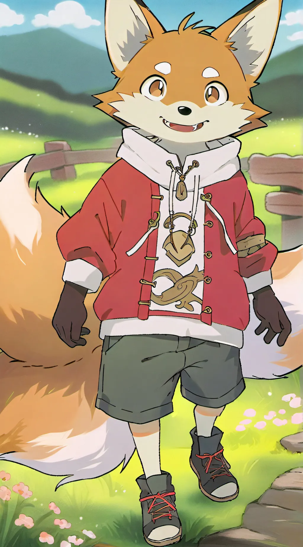 ai character: minty the fox background