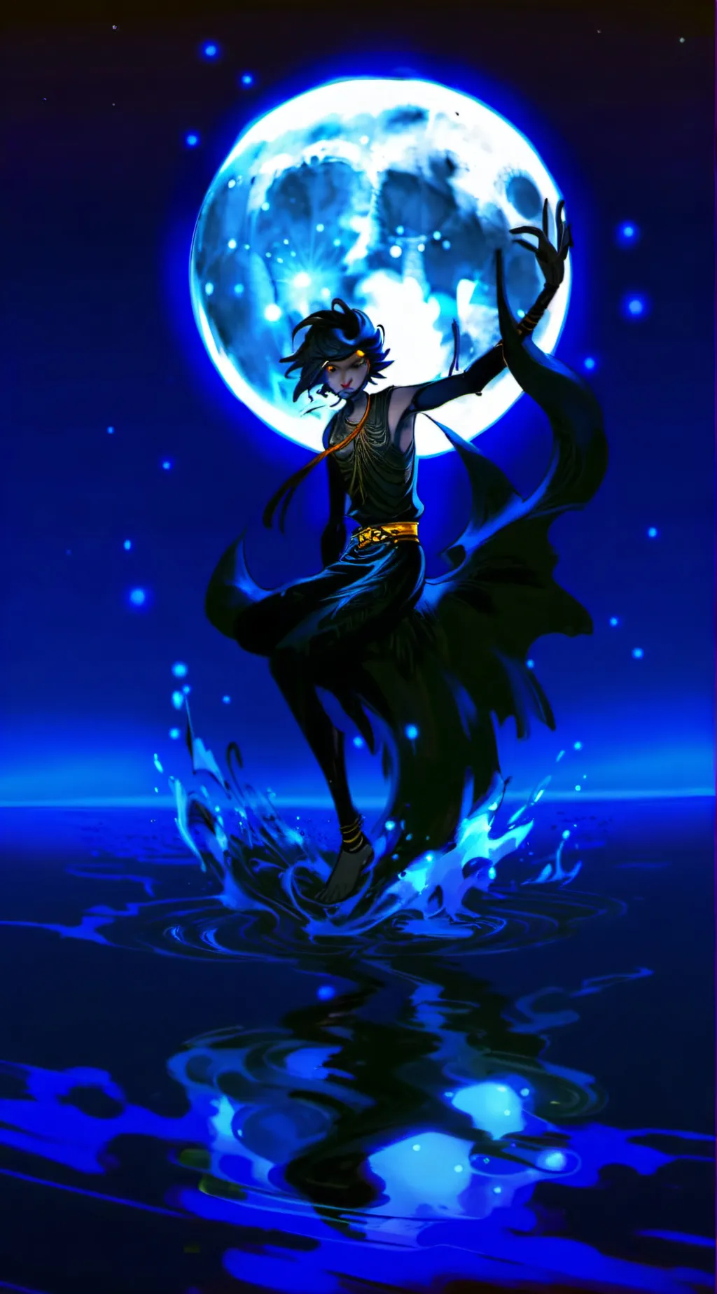 ai character: Moon sea siren(Au) background