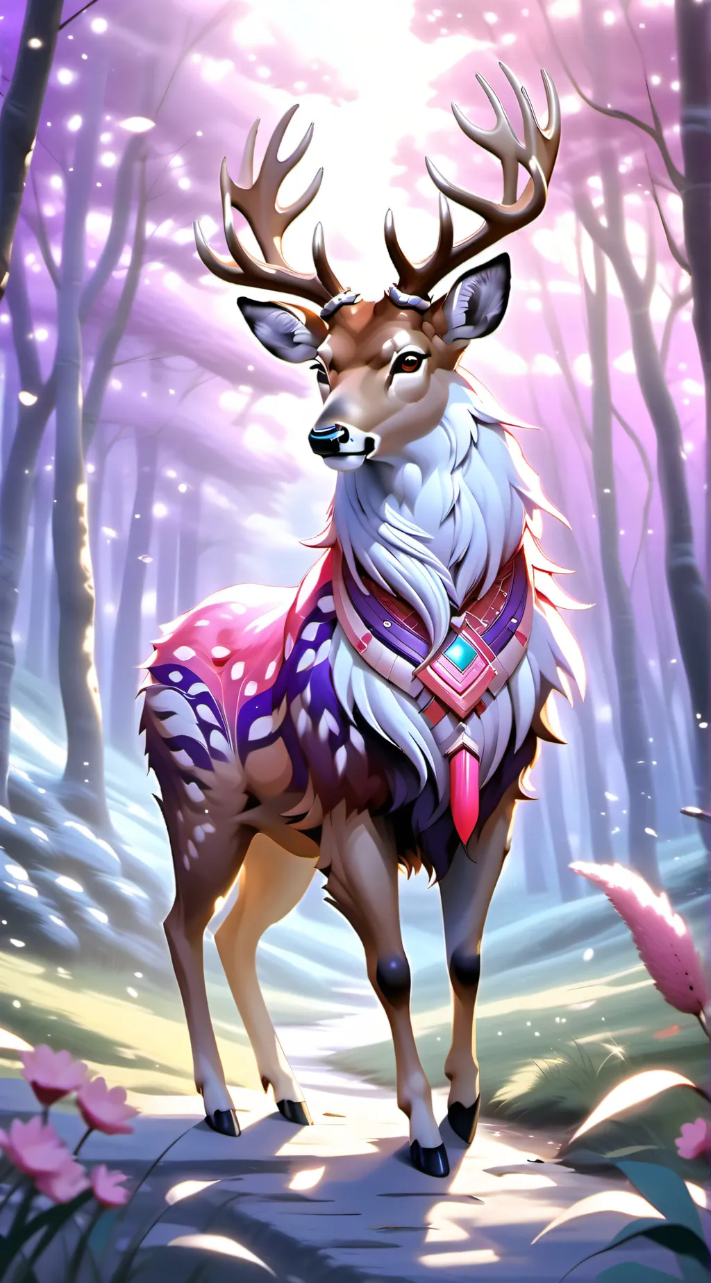 ai character: guardian deer background