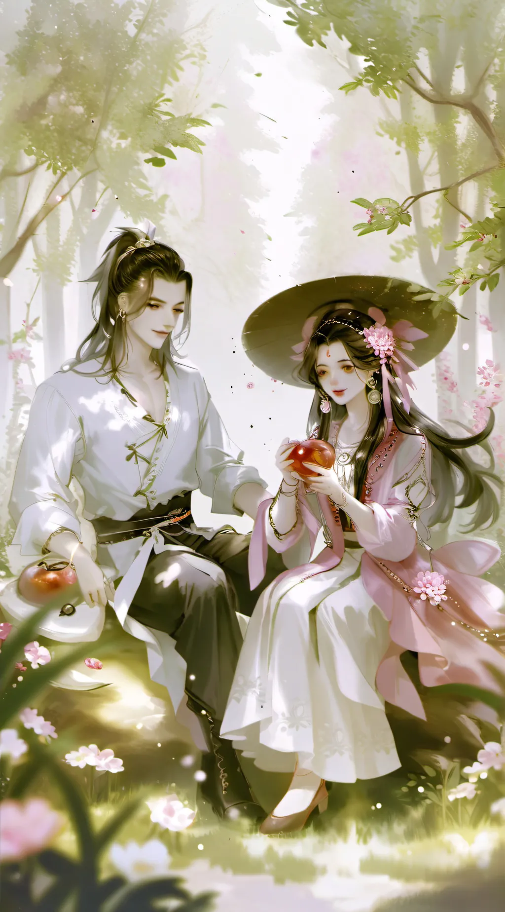 ai character: maroon rainbow background