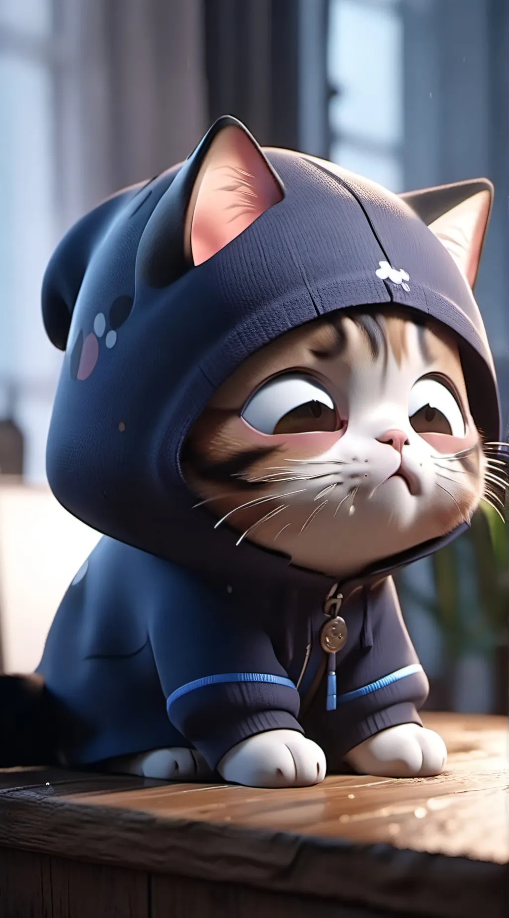 ai character: crying cat background